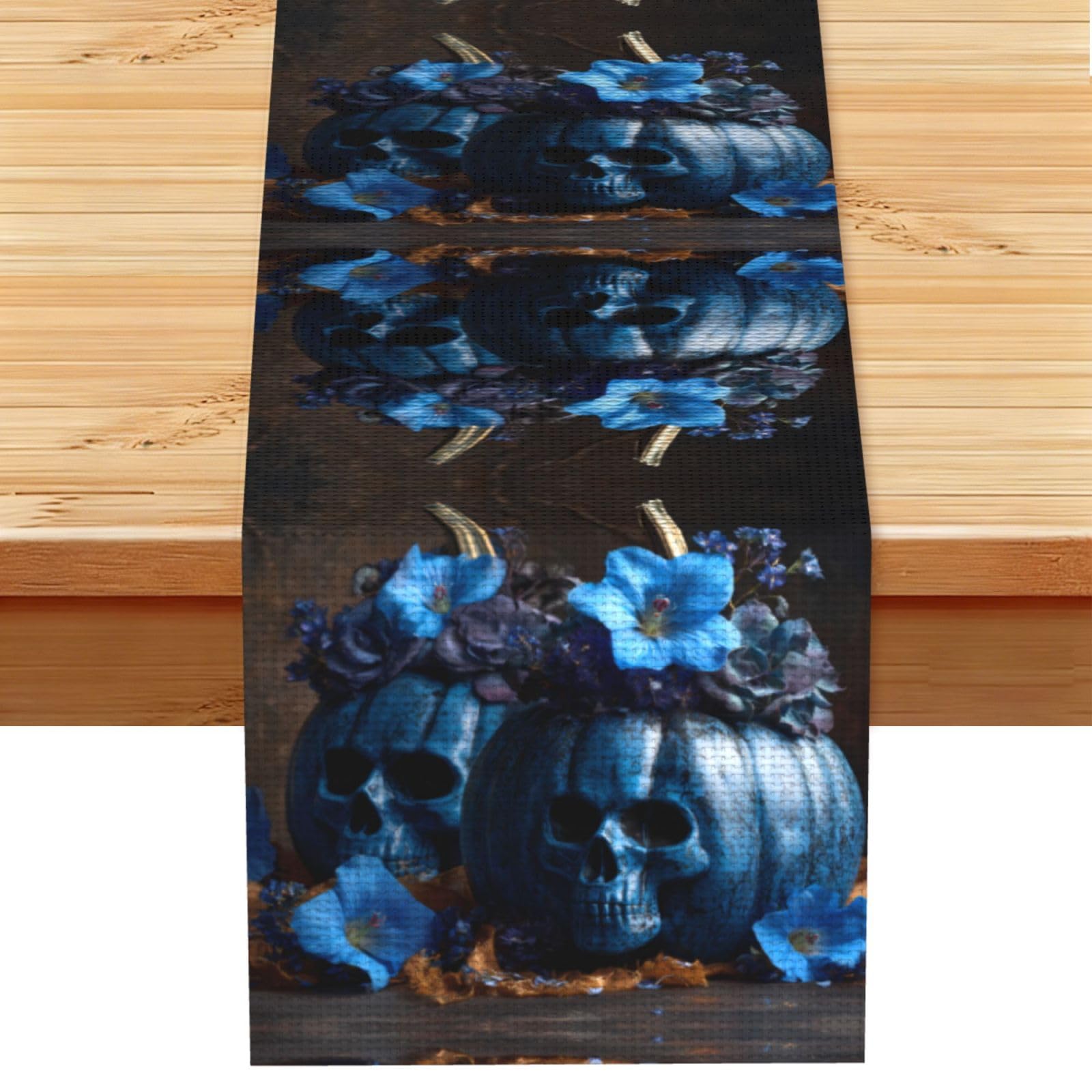 Pumpkin head flower Linen Feel Table Runner Wedding Party Home Decoration