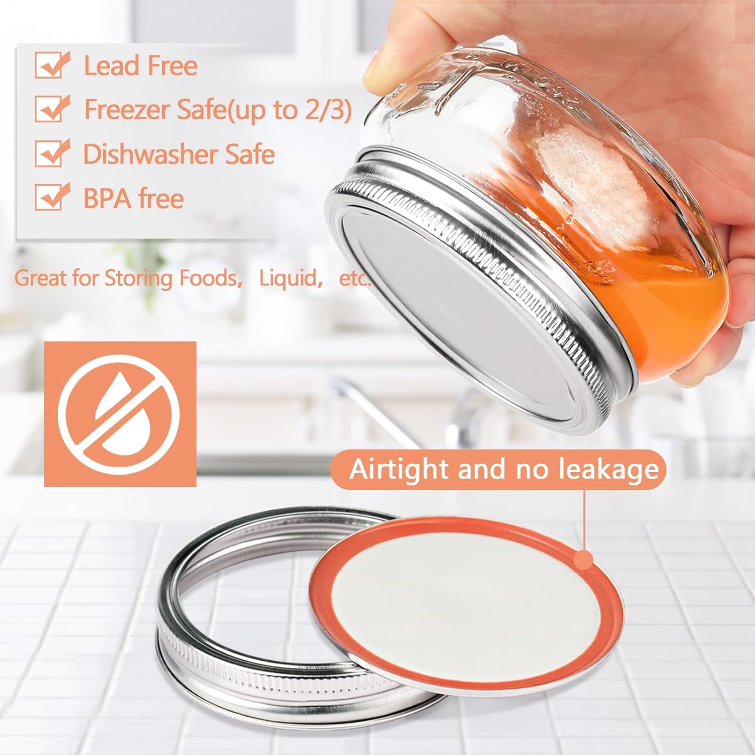 Ensccant Wide Mouth Mason Jars 8 oz - 12 Pack Glass Canning with Silver Airtight Lids and Bands, Small Half Pint for Preserving, Honey, Jam, Jelly, Baby Food, Tea, Kitchen Spices, DIY Projects : Home & Kitchen