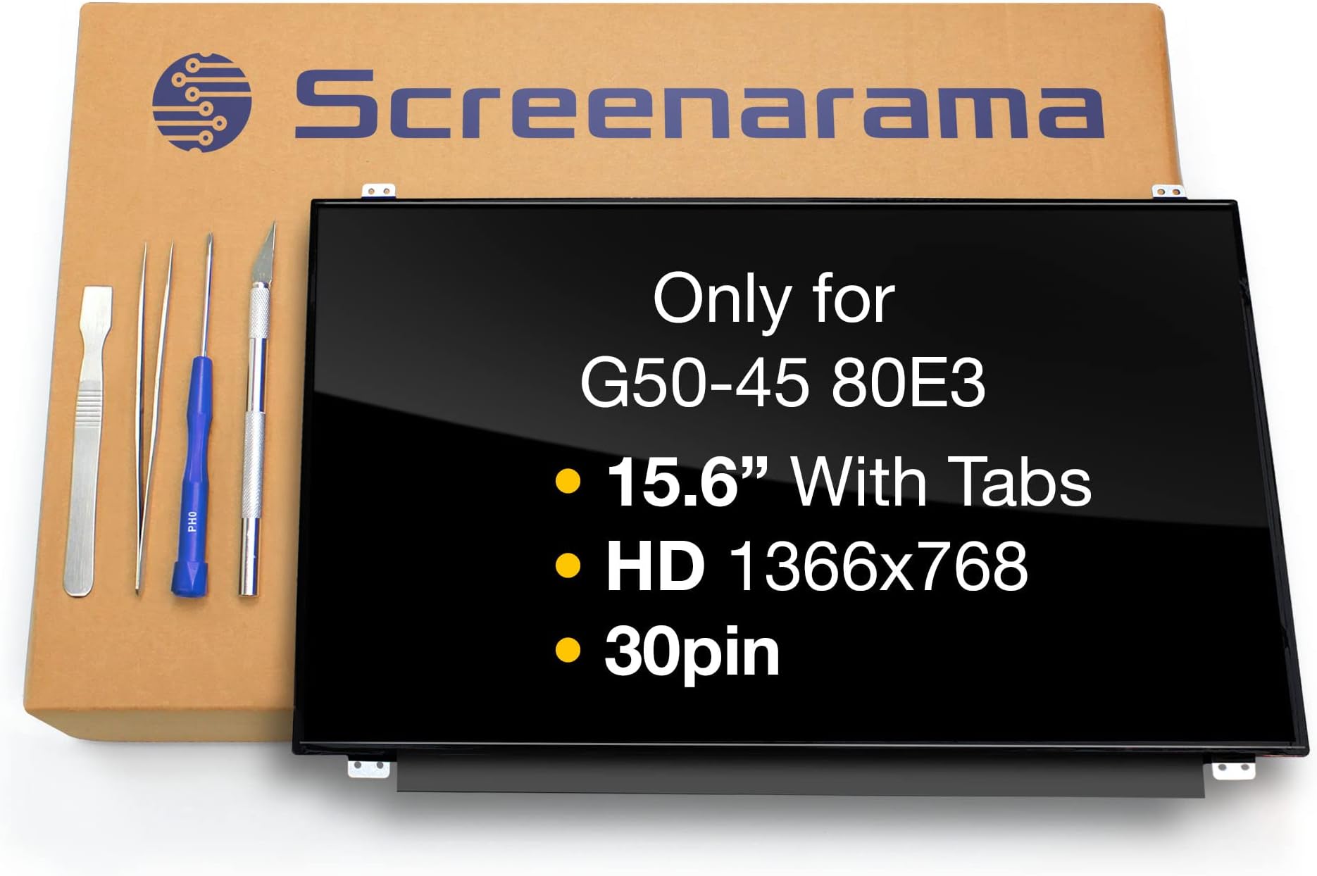 SCREENARAMANew Screen Replacement for Lenovo G50-45 80E3, HD 1366x768, Glossy, LCD LED Display with Tools