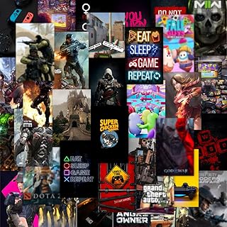 CodersParadise Gaming Aesthetic Wall Collage Kit – 54 PCS 4×6" Premium Cardstock Posters | Gamer Room Decor for Bedroom, S Price In India