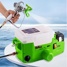 Cordless Paint Sprayer 1.7L - Portable Airless Electric Spray Gun with Rechargeable Battery, 17MPa Pressure for Walls Furniture Fences Cabinets, Lightweight 3.1kg with Shoulder Strap Green