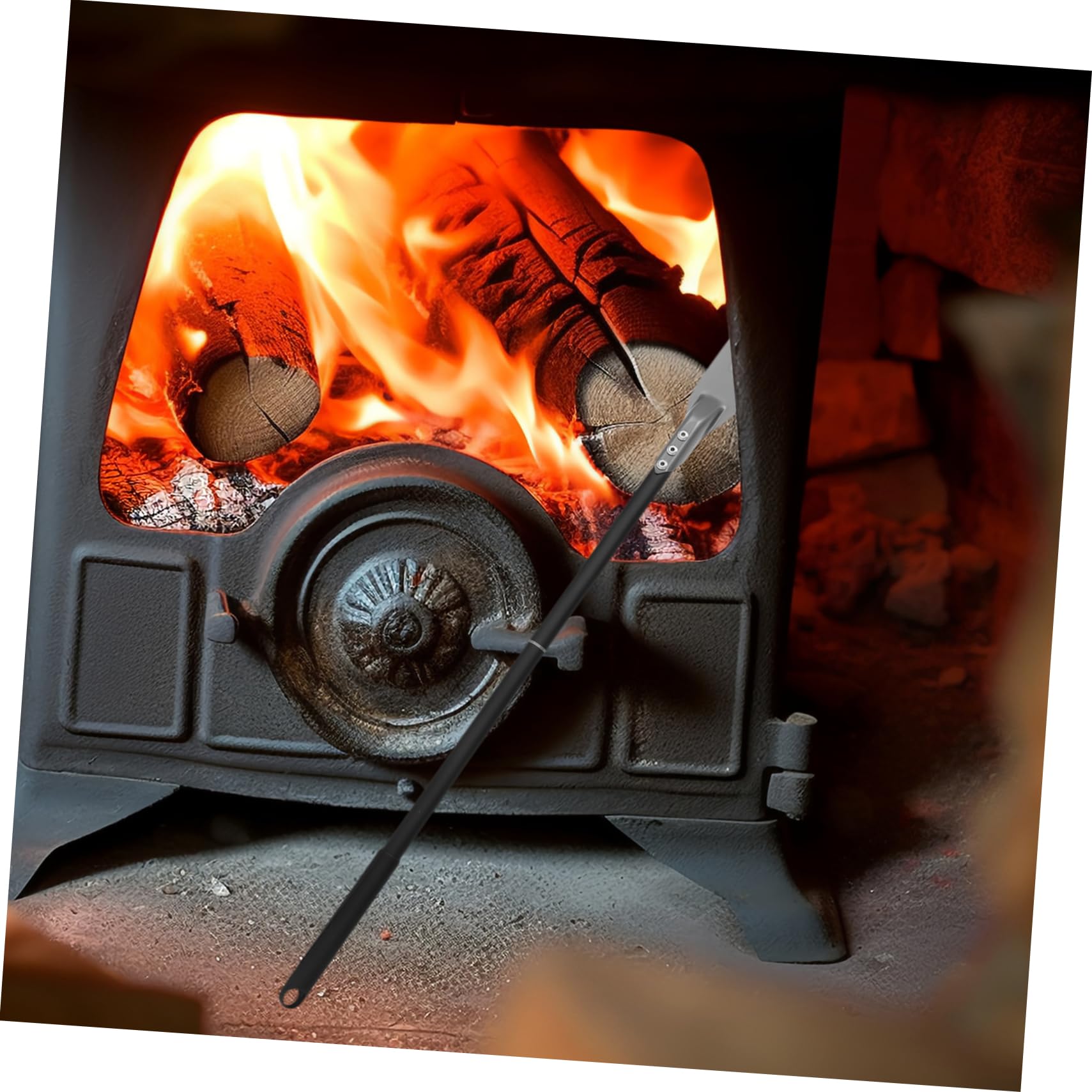 CIYODO High Efficiency Sturdy Ash Rake for Grill Charcoal Ash Tool Oven Ash Shovel Metal Scraper for Kitchen