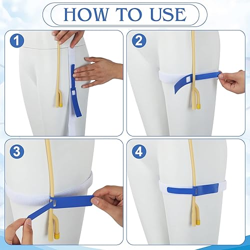 Miniatura 6 de Sosation Foley - Paquete de 10 correas de pierna para catéter, soporte antideslizante para piernas urinarias, suministros de catéter, correa de
