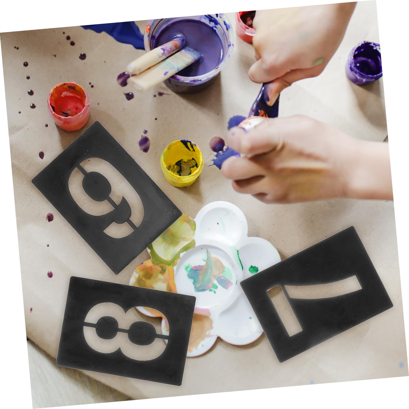Angoily 3 Set Stencil Numerici Riutilizzabili per Decorazioni Domestiche e Festive Facili Usare e Resistenti