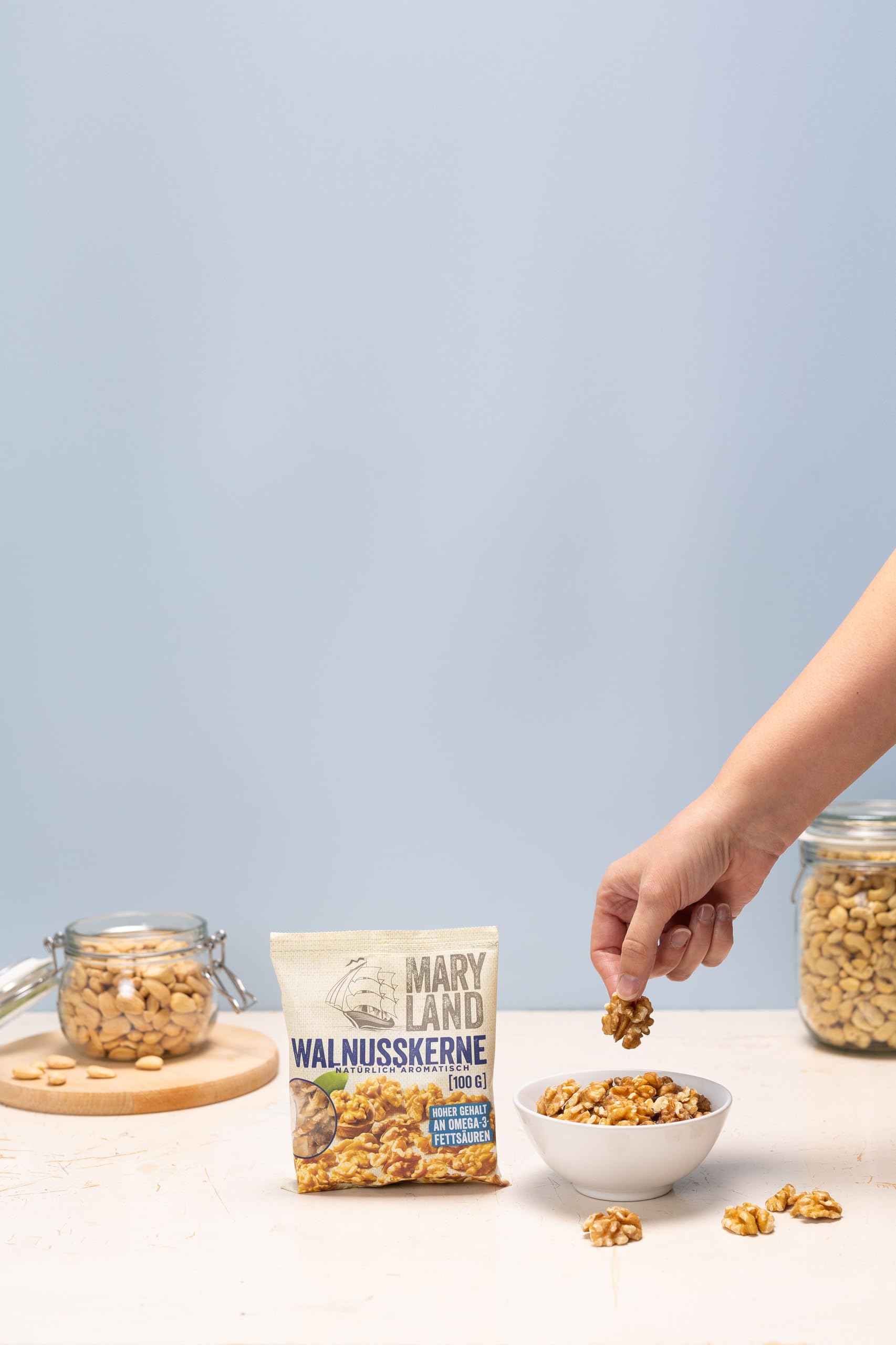 Maryland Walnusskerne 100g Beutel 10er Pack – Walnusskerne naturbelassen, vegan, frei von künstlichen Aromen, ohne Zusatzstoffe – Im praktischen Format genießen (10 x 100g)
