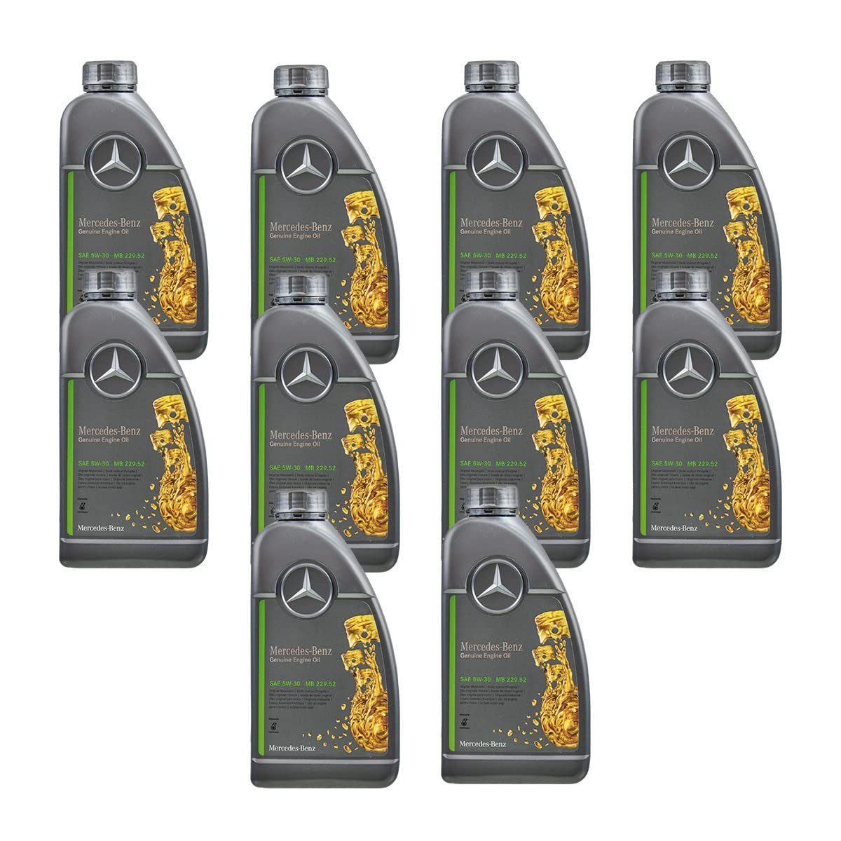 10x1L Olio motore originale Mercedes sintetico 5W-30 229.52 A 001 989 37 01 BGA6