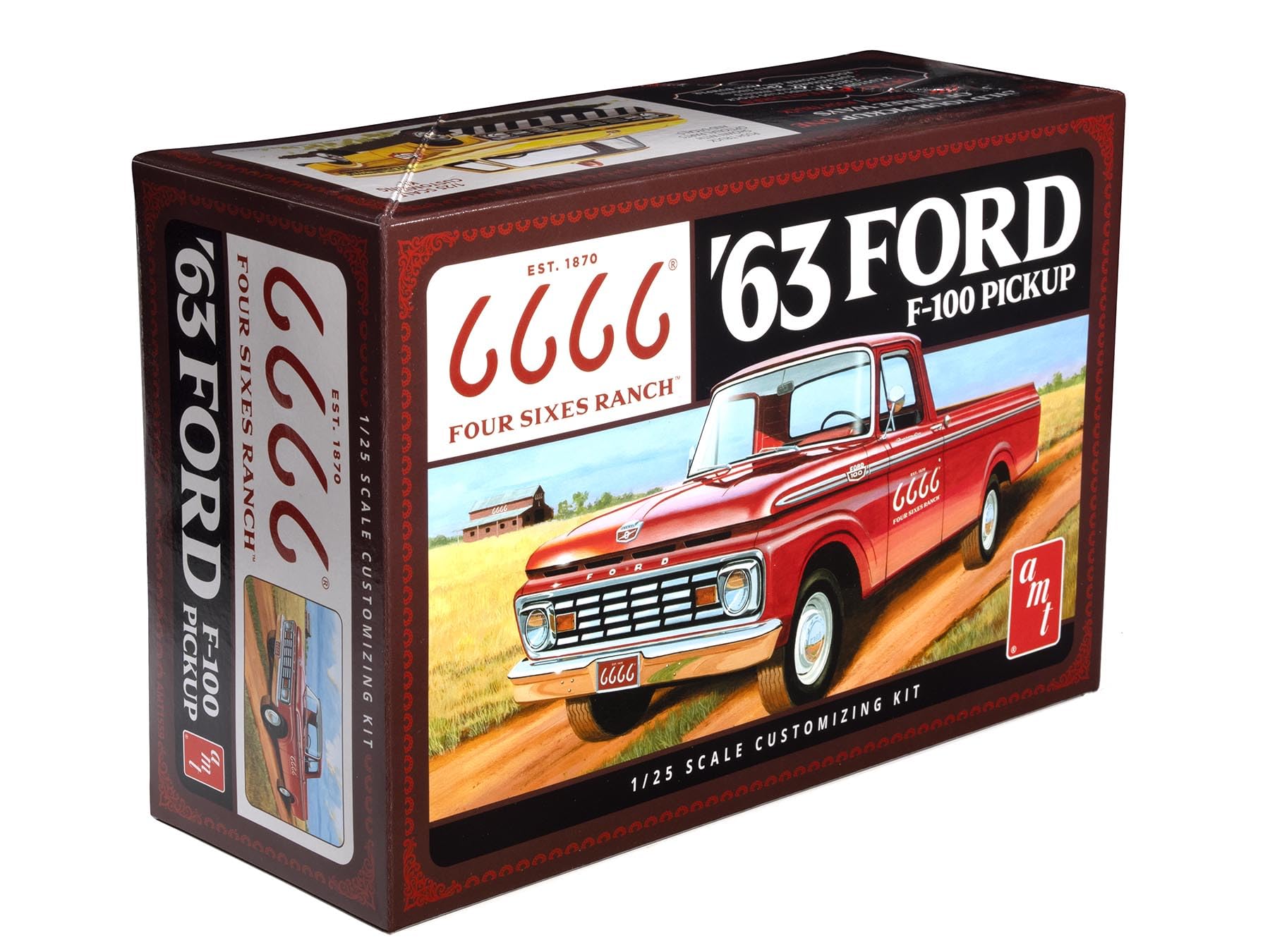 AMT 1963 Ford F-100 Four Sixes Ranch Pickup 1:25 Scale Model Kit