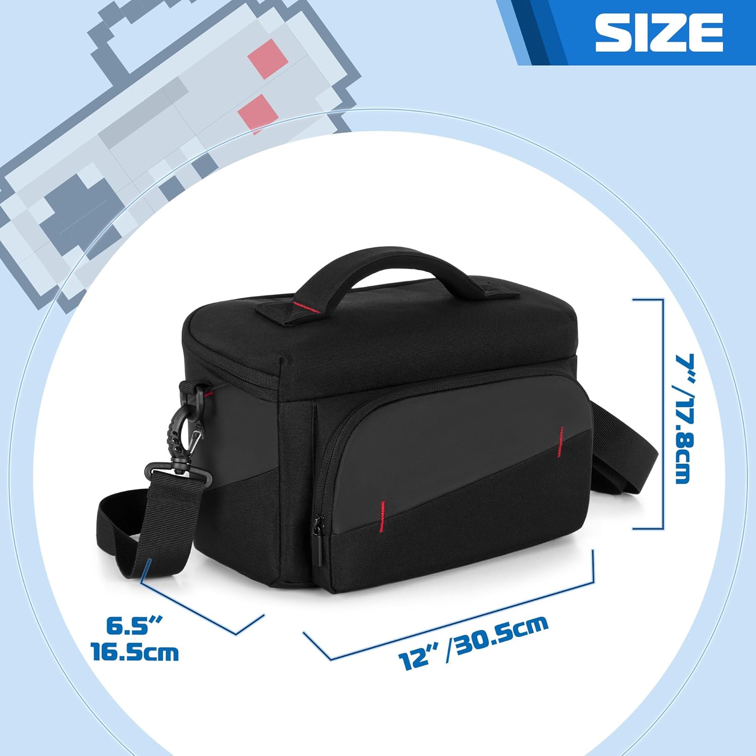 LUXJA Carrying Case Compatible with Nintendo Switch / Steam Deck / PlayStation Portal, Multiple Pockets Shoulder Bag for Console Dock, Joy-Cons, Game Cards and More Accessories, Black