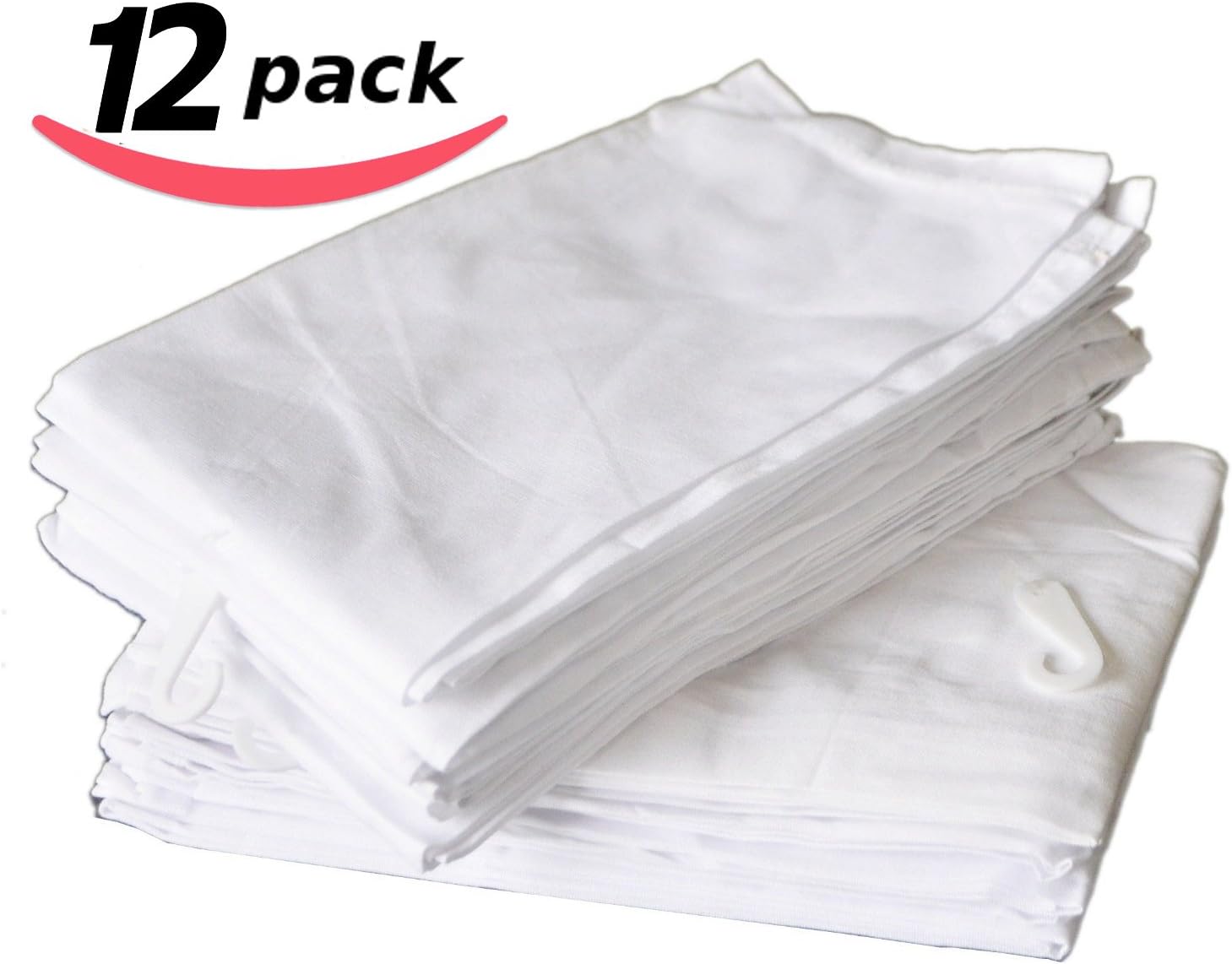 Utopia 100% Cotton Flour Sack Towel, Commercial Grade, Easy Care, Ringspun Cotton for Maximum Softness and Absorbency, 12-Pack - White (22-Inch by 35-Inch)