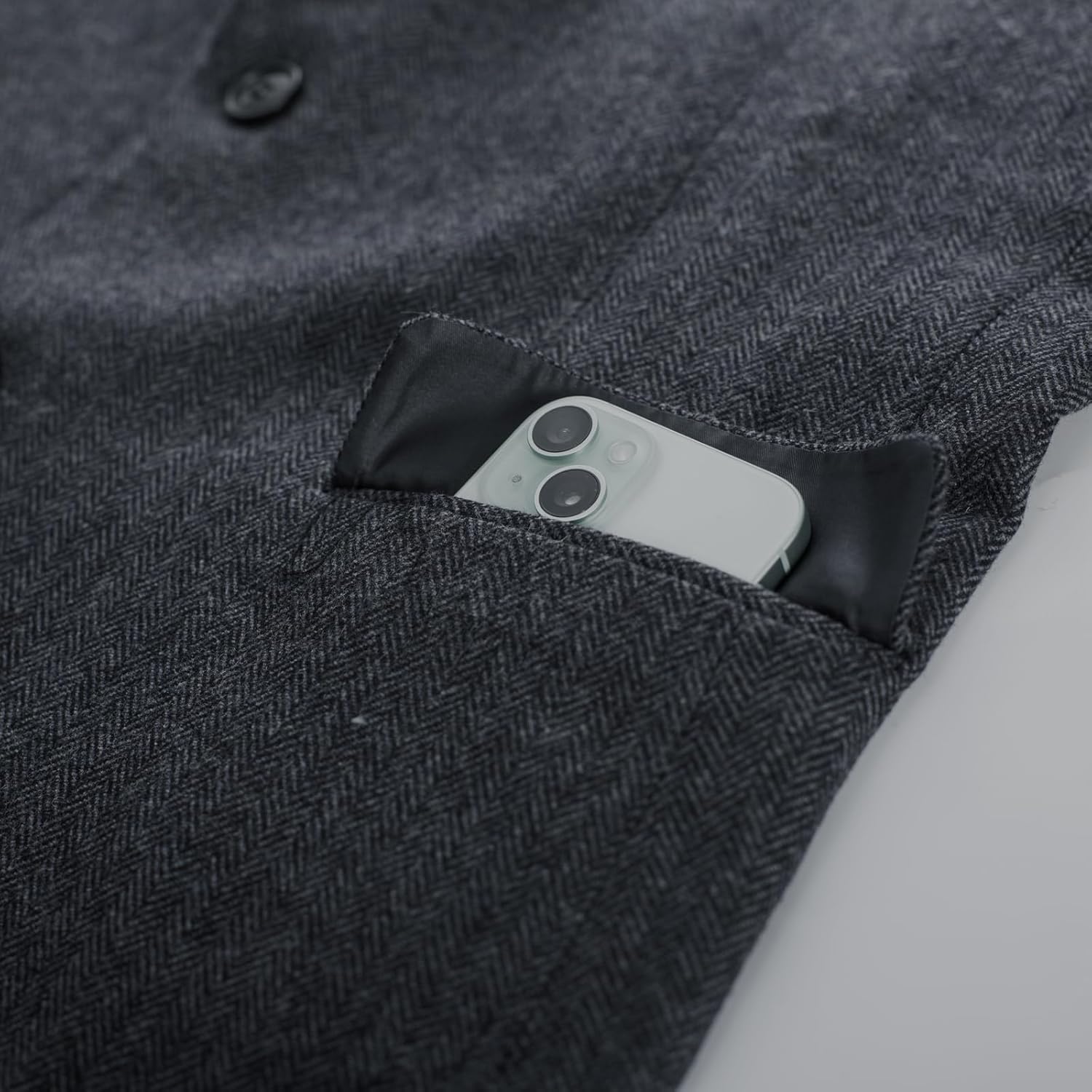 PJ PAUL JONES Men Tweed Blazer Wool Herringbone Sport Coat Jacket Vintage Blazers Suit Jackets - Image 7