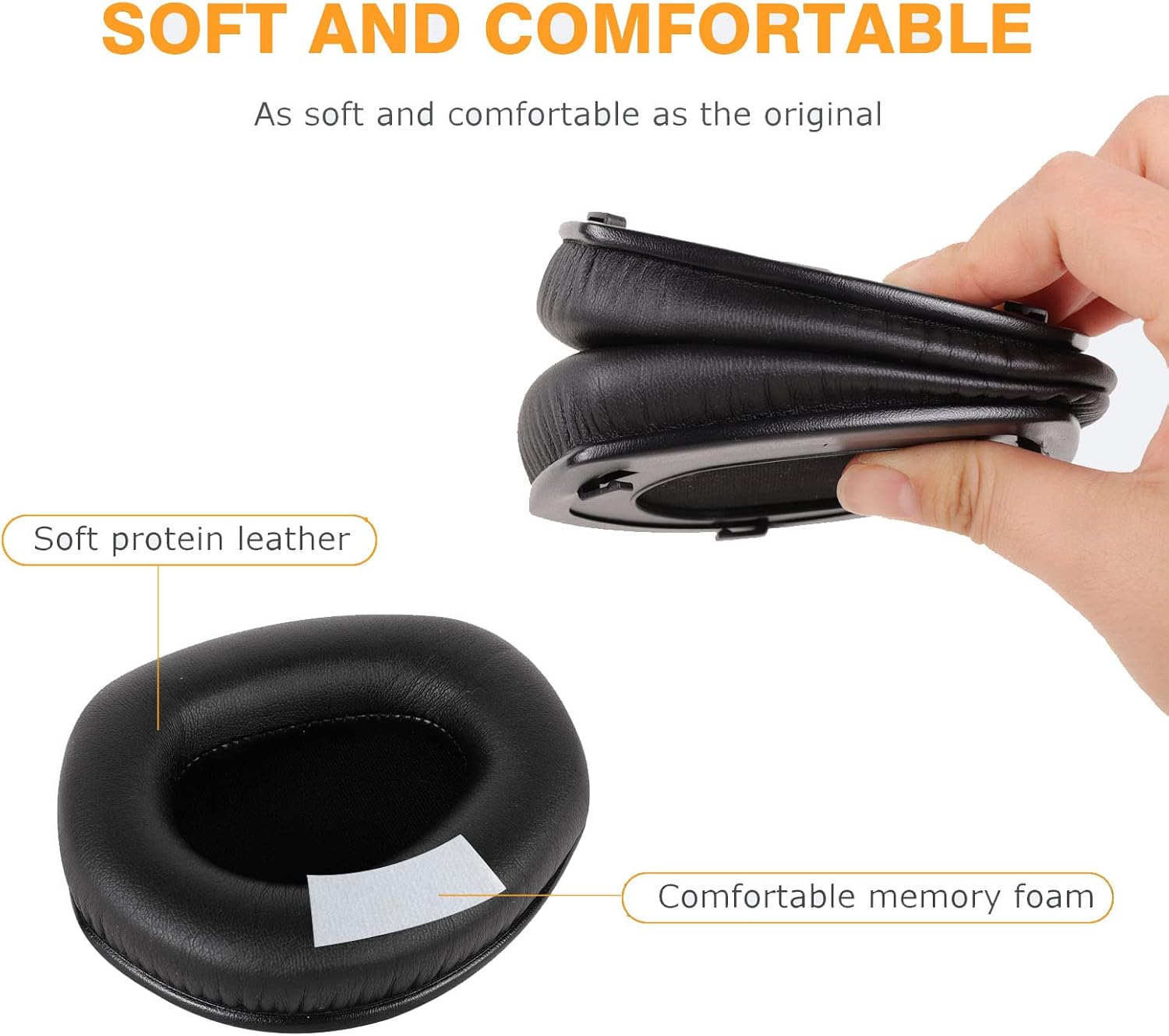 Buy RS 175 Ear Pads Upgrade Headphones Replacement Parts, Comfortable HDR  175 Ear Cushion Pads Compatible with Sennheiser RS175/RS185/RS195/RS165, HDR  175/HDR 185/HDR 195/HDR 165/TR 175 Headphones (Black) Online in Oman.  B09KY678K6