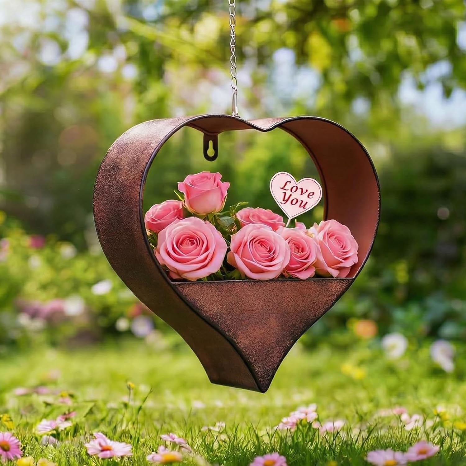 Yeomoo Metall Blumentopf Hängend Gartendeko für Draußen