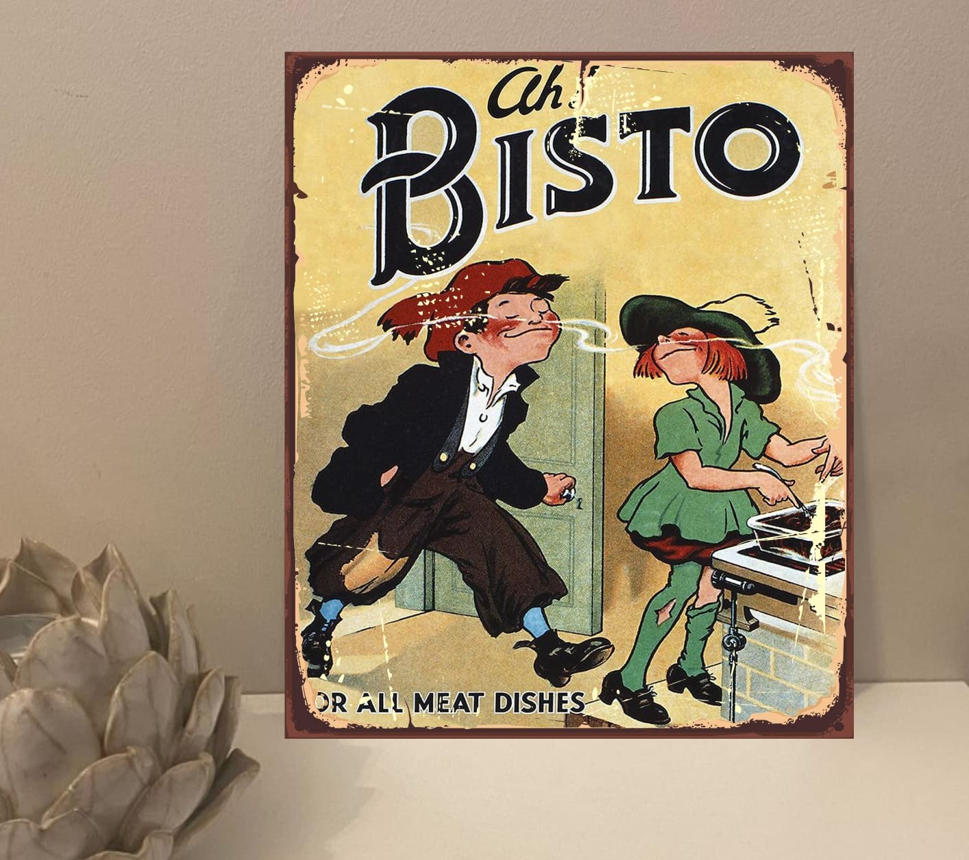 1x Ah Bisto Gravy Retro Vintage Rustic Metal Plaque Sign Gift Novelty (mt819) (200mm x 150mm)