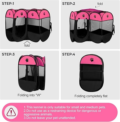 Miniatura 5 de Horing Tienda de campaña desplegable para mascotas, portador de perros y gatos, portátil, plegable, duradero, perrera
