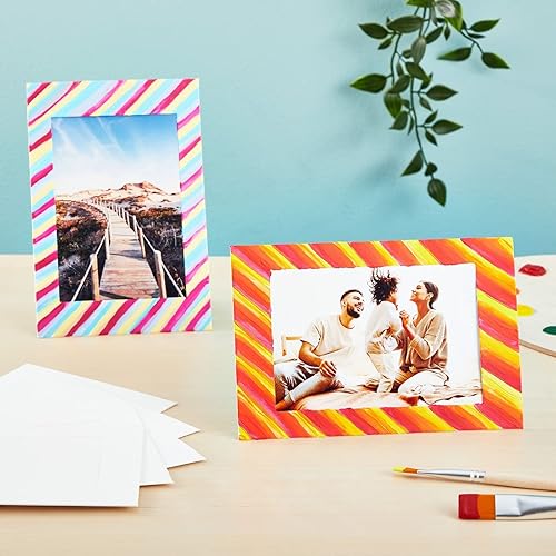 Miniatura 4 de Juvale Paquete de 50 marcos de fotos de papel blanco para insertos de 4 x 6, caballetes de fotos de cartón para bricolaje, manualidades en el aula