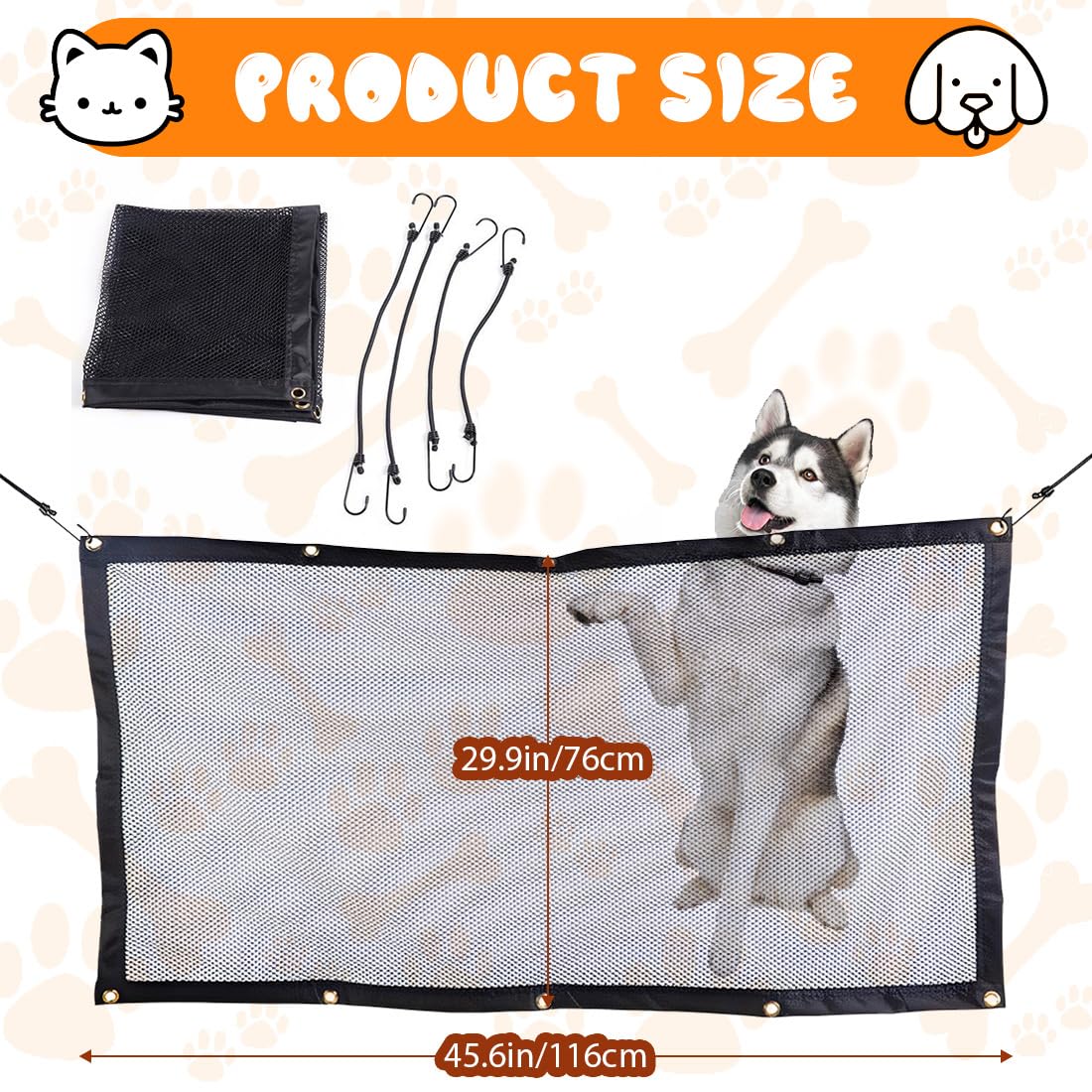 1 pcs Barriera Per Auto Per Cani Rete Per Animali Domestici Barriera Per Sedile Posteriore In Rete Rete Divisoria Per Auto Di Regolazione Adatto, barriera per Sedile Posteriore, Per Wagon, SUV
