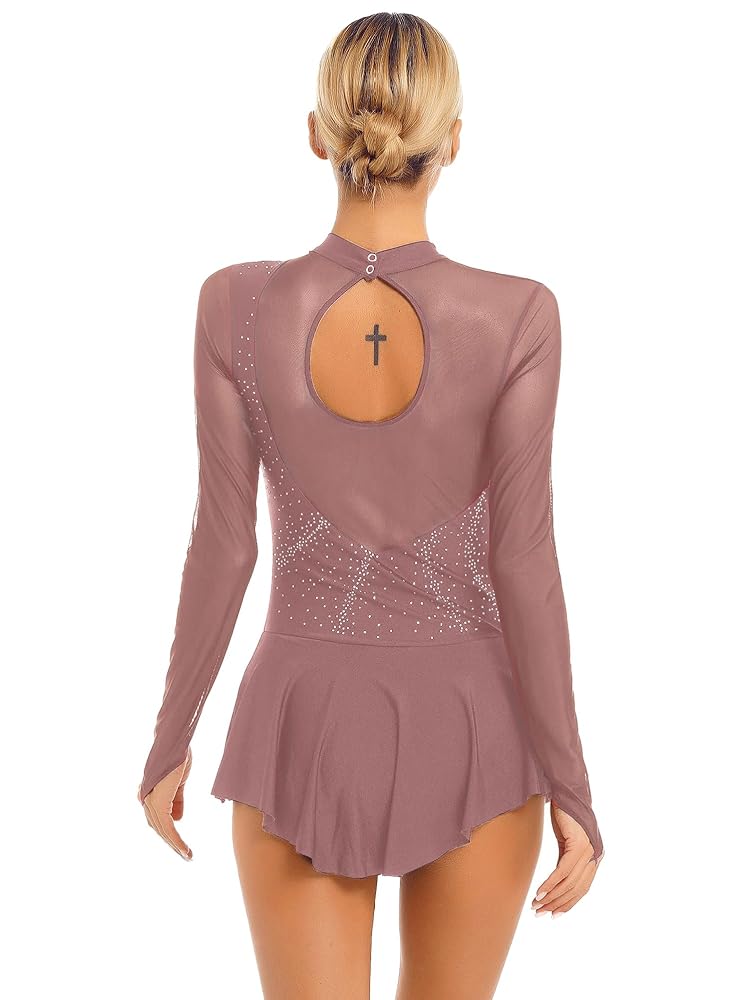 Eiskunstlauf Kleid Mit Strass - Glitzer Tanzdress Für Ballett Und Show