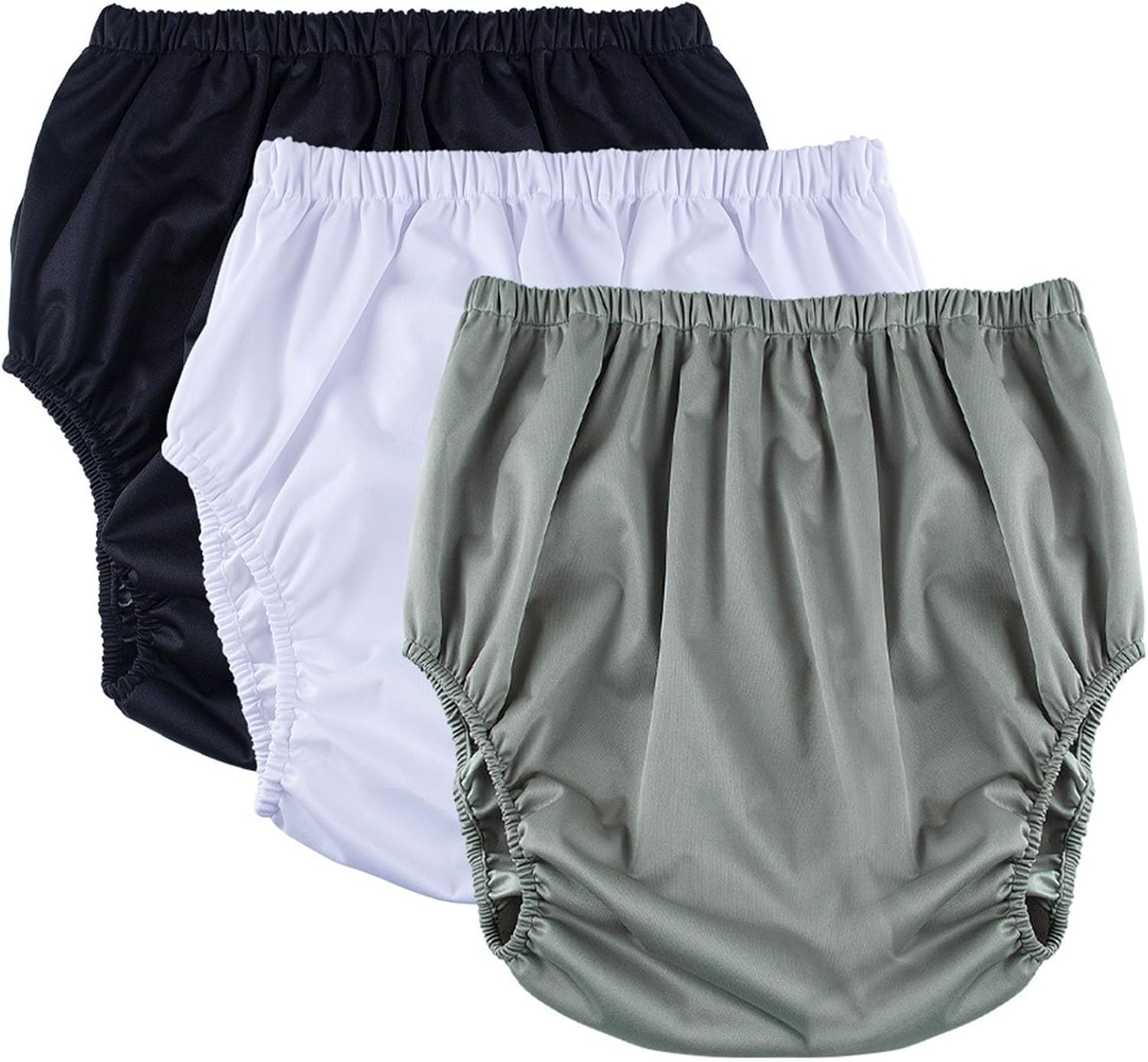 3 Pack Leakproof Washable Adult Diaper Covers - Reusable Waterproof Incontinence Underwear for Men and Women