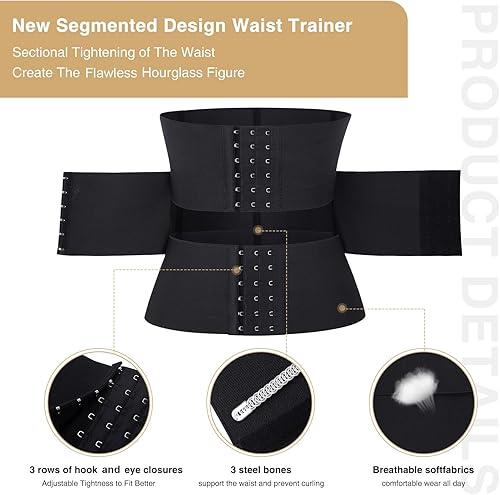 Miniatura 3 de FeelinGirl Entrenador de cintura para mujer, corsé debajo del busto, faja deportiva de reloj de arena