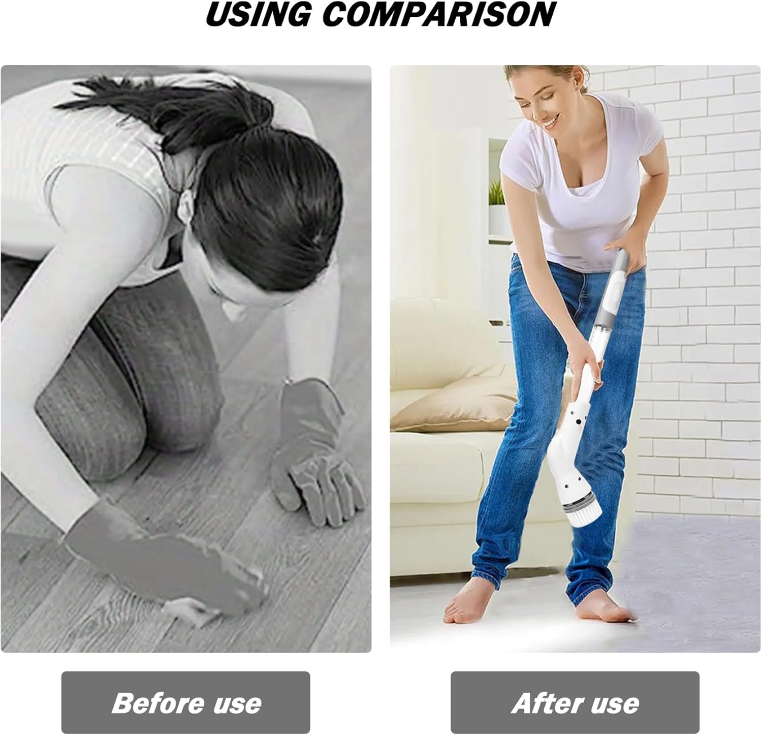 Electric Spin Scrubber, Cordless Cleaning Brush Shower Cleaner Brush with 6 Replacement Brush Heads Spin Scrubber Tile Floor Cleaning Tool for Bathroom Kitchen Car image 5