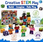 20 PCS Jeu de figures d'action magnétique - Blocs de construction magnétiques, cubes d'aimants et jouets de personnages rotatifs pour enfants, STEM Jouets, Cadeau anniversaire de Noël pour 3+ Année Garçons Filles