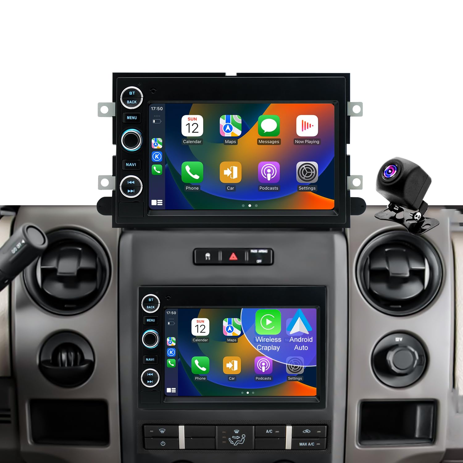 Radio Upgrade for Ford F150 2004-2008, F250 2006-2016, Ford E150/E250/E350 2009-2014, Expedition 2007-2014, Explorer Escape 7inch Touchscreen Car