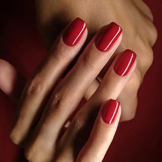 Ceboic 24Pcs Eckige Press-on Nägel, Ballerina French Tip in Leuchtendem Rot - Künstliche Fingernägel
