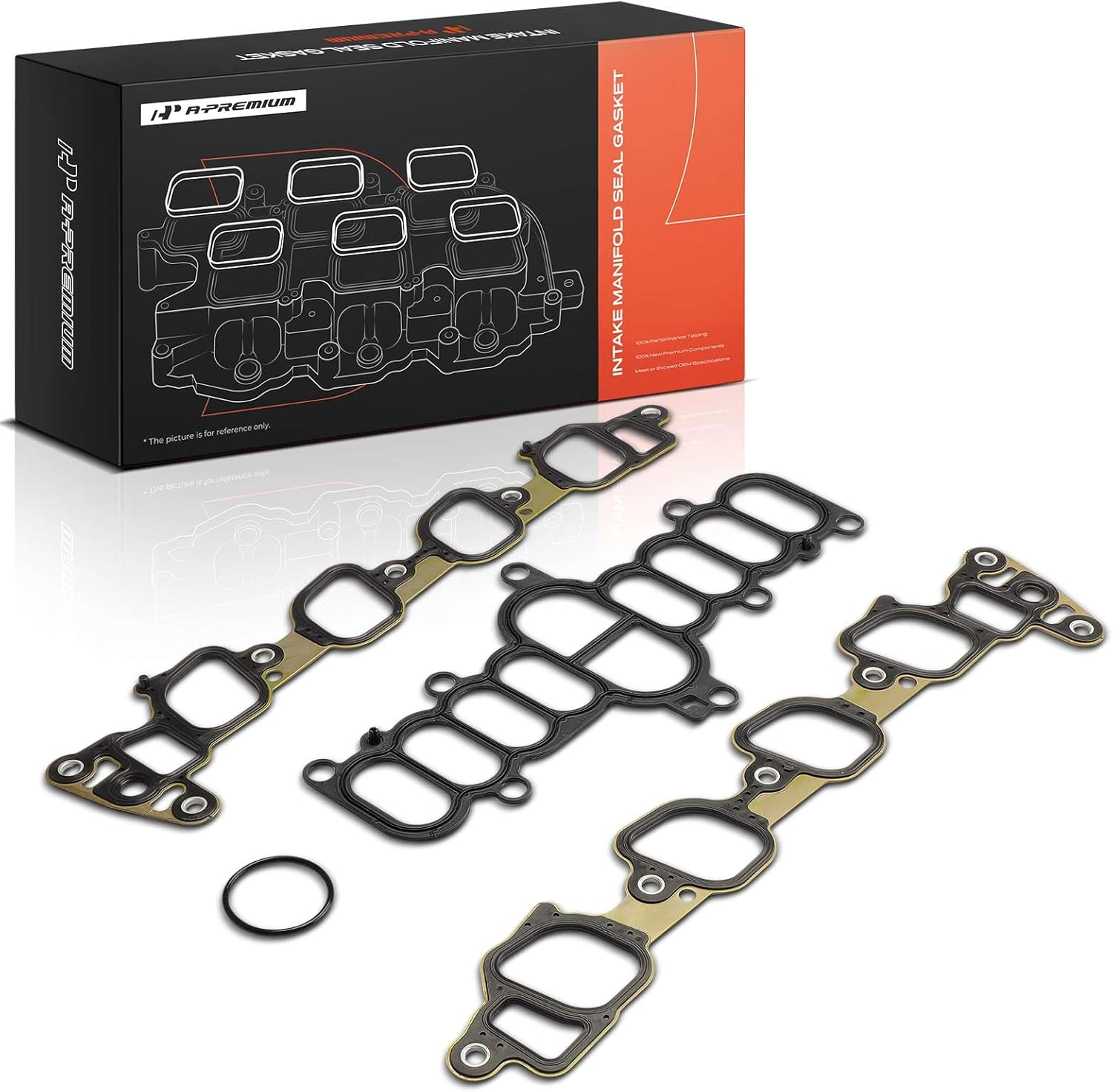 A-Premium Lower and Upper Engine Intake Manifold Gasket Set Compatible with Ford F-150, Expedition, E-150 Econoline, E-150 Econoline Club Wagon, 2000, 4.6L