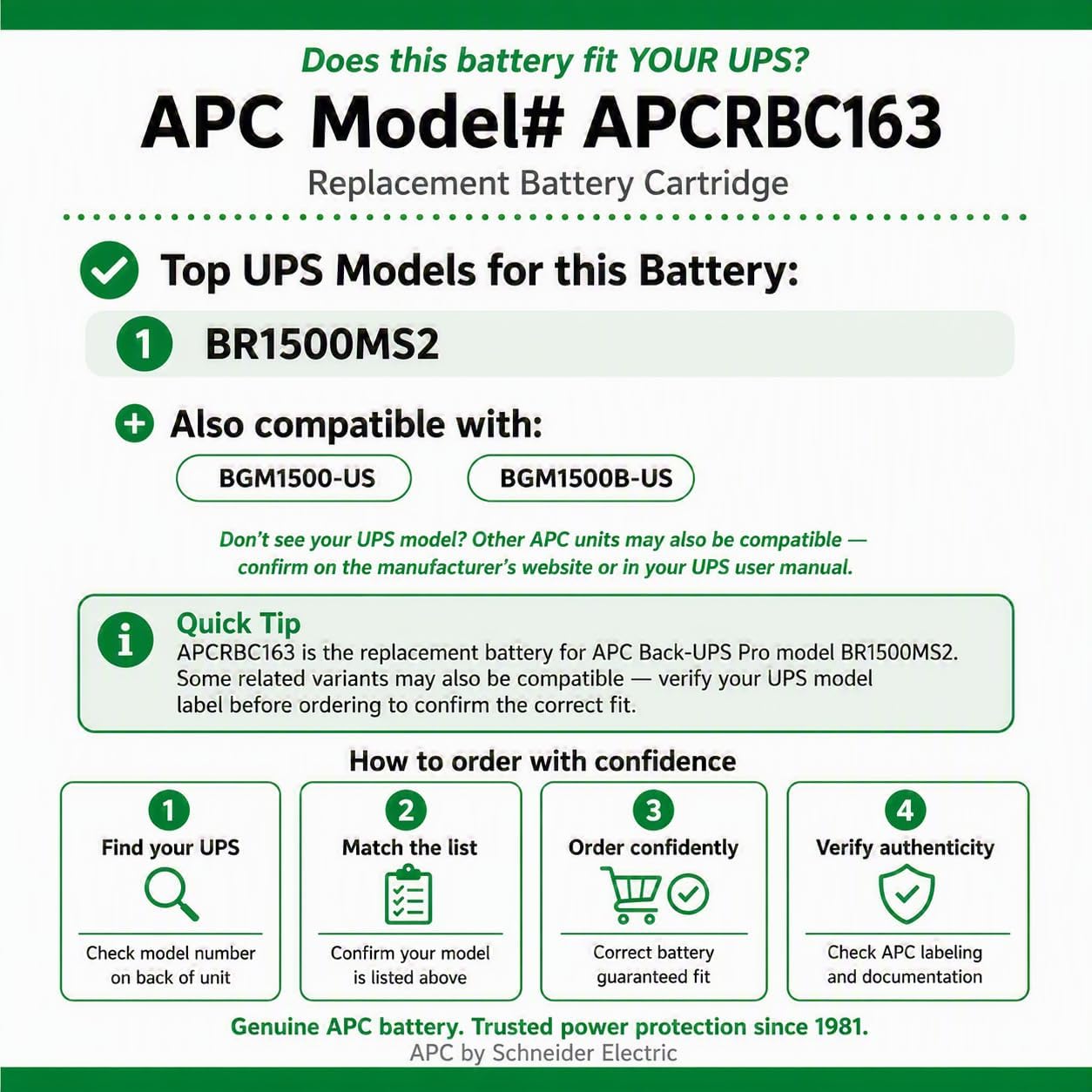 APC Genuine UPS Replacement Battery APCRBC163 for Sine Wave UPS BR1500MS2 image 3