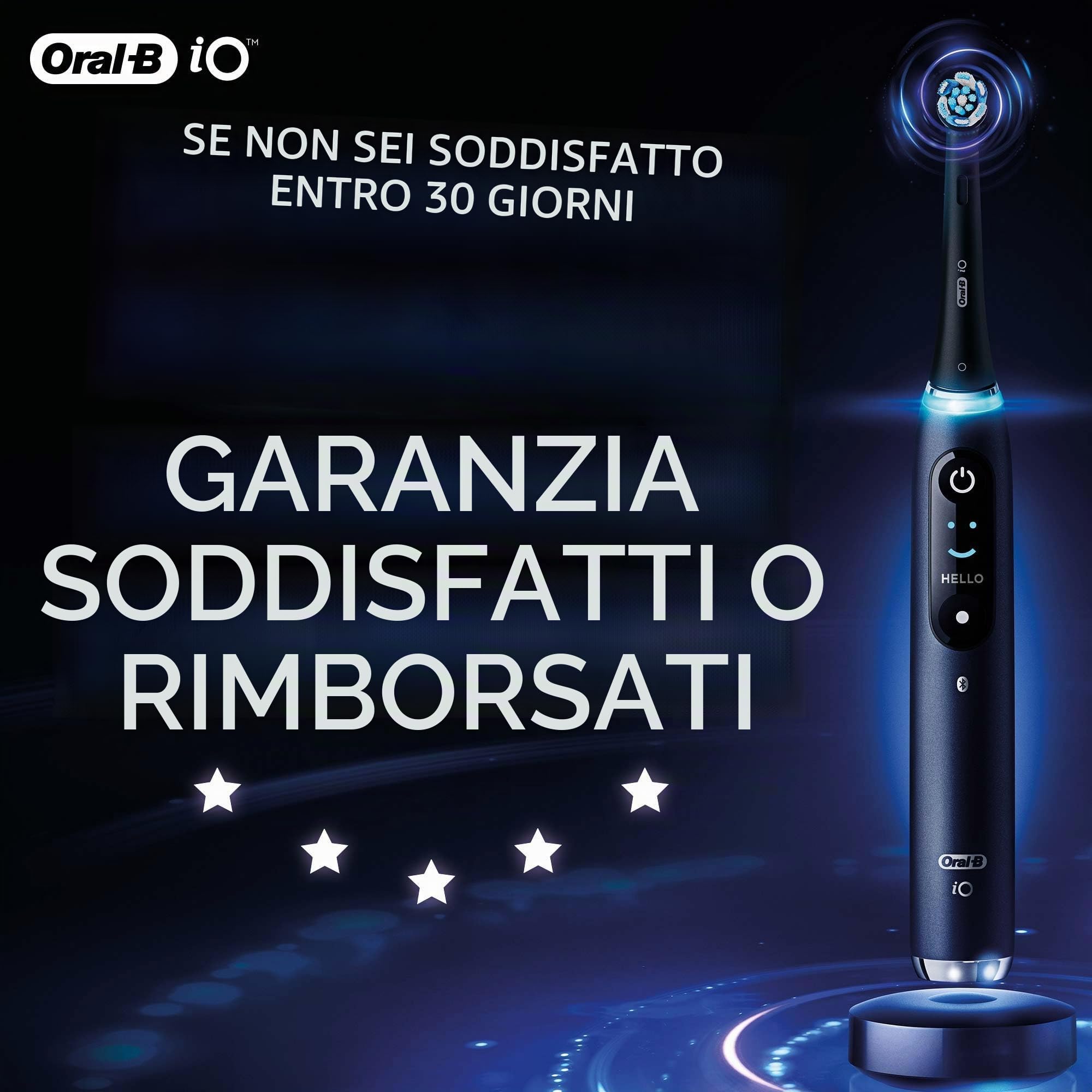 Oral-B iO 9 - Spazzolino elettrico con tecnologia magnetica, microvibrazioni, 7 programmi di pulizia e display a colori, custodia da viaggio, nero onice