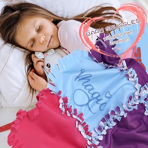 Miniatura 3 de Sense&Play Knot a Quilt - Actividad artística y artesanal kit de manta de forro polar para hacer tu propia manta sin coser de 61 x 41 pulgadas, es