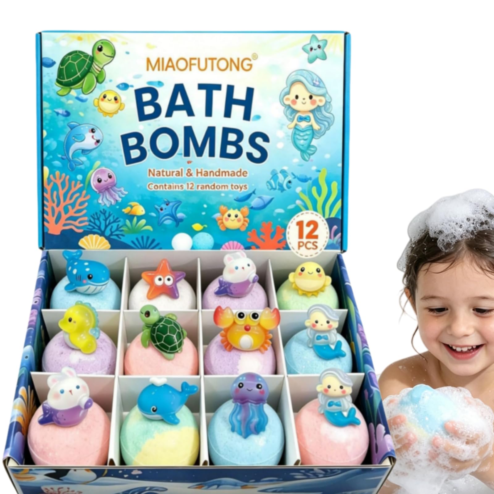 PlayFizz Easter Surprise Bath Bombs,gel De Baño Suave Para Niños, Contiene Juguete Animal Sorpresa (1 Box – 12 Pieces)