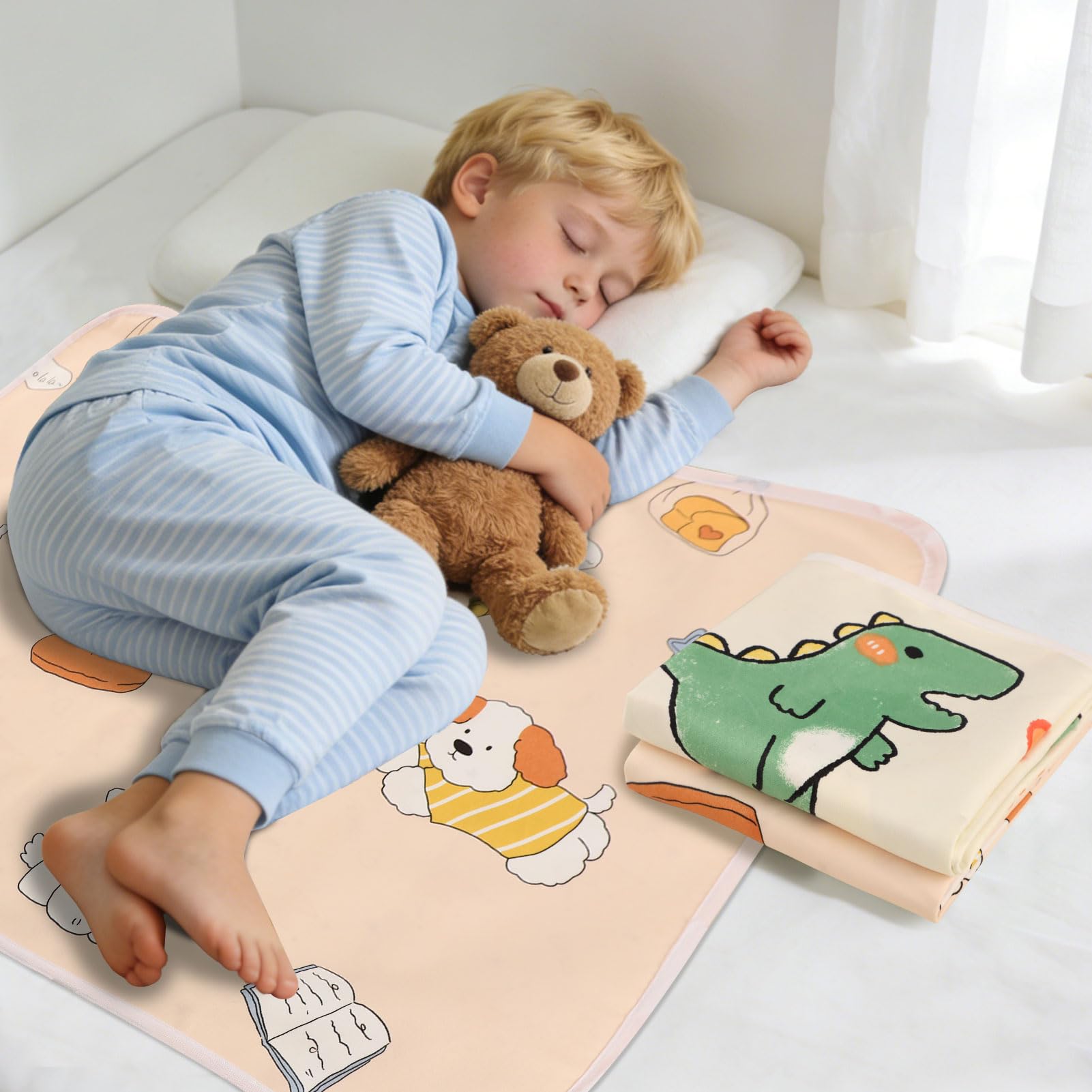 2 Pack of Potty Training Bed Pads, 100% Waterproof Bed Wetting Mats for Kids, Washable Baby Bed Pad Waterproof,Reusable Waterproof Bed Sheets Pee Pads for Kids Adults Elderly Pets, 70 * 90cm