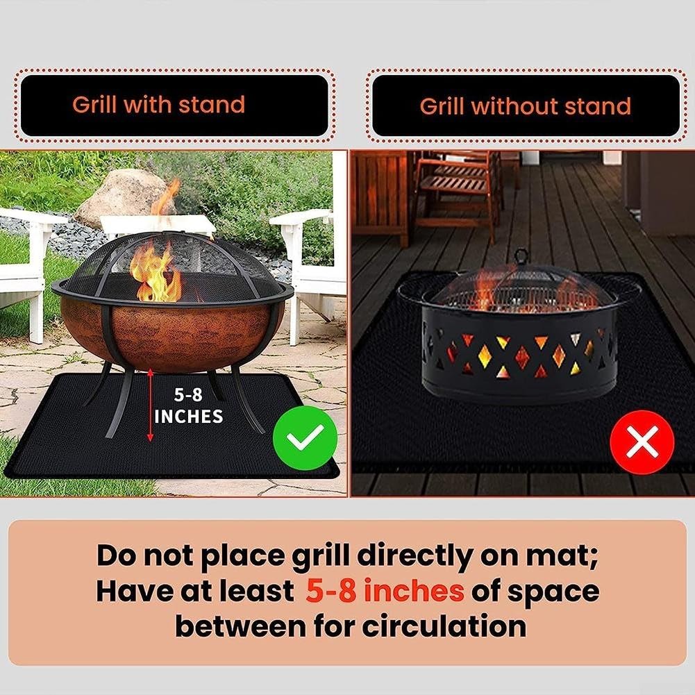Tapis de barbecue d'extérieur en fibre de verre résistant à la chaleur, pliable, imperméable, résistant à la chaleur