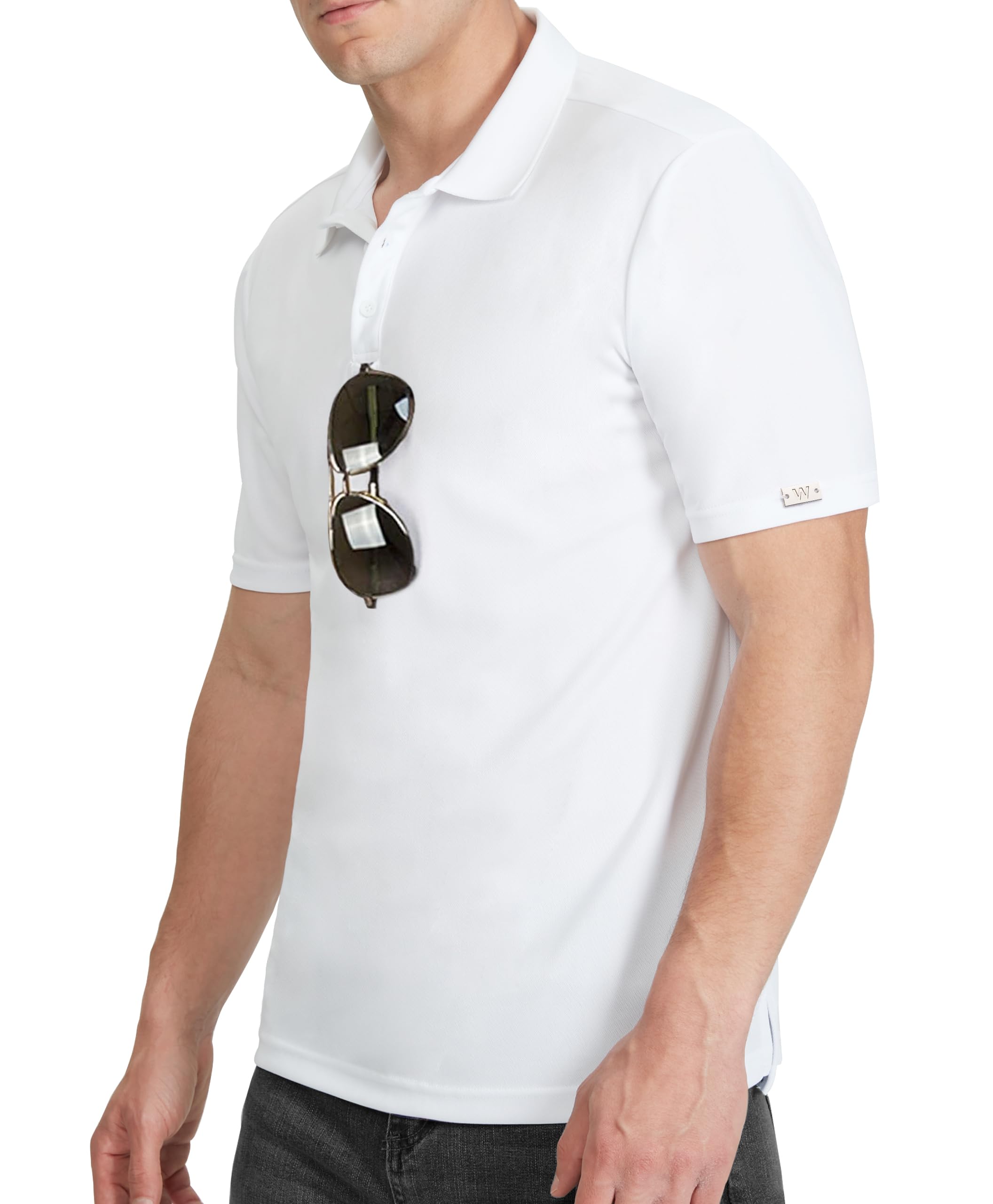 WELIGUMen's Polo Shirt UPF 50+ Tees Sun Shirts 1/4 Zip Up Golf Shirts Fishing Running Rash Guard T-Shirts Quick Dry