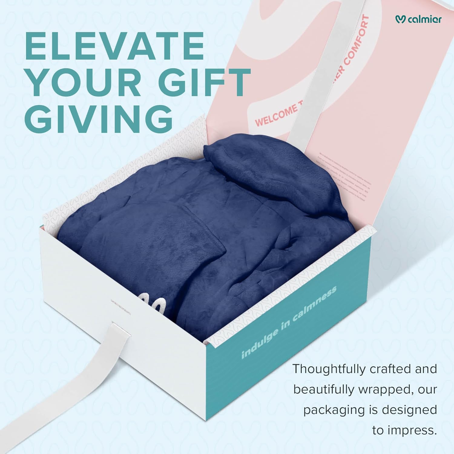 Calmier Wearable Weighted Blanket Hoodie 10Lb – Weighted hoodie for anxiety - weighted sweatshirt