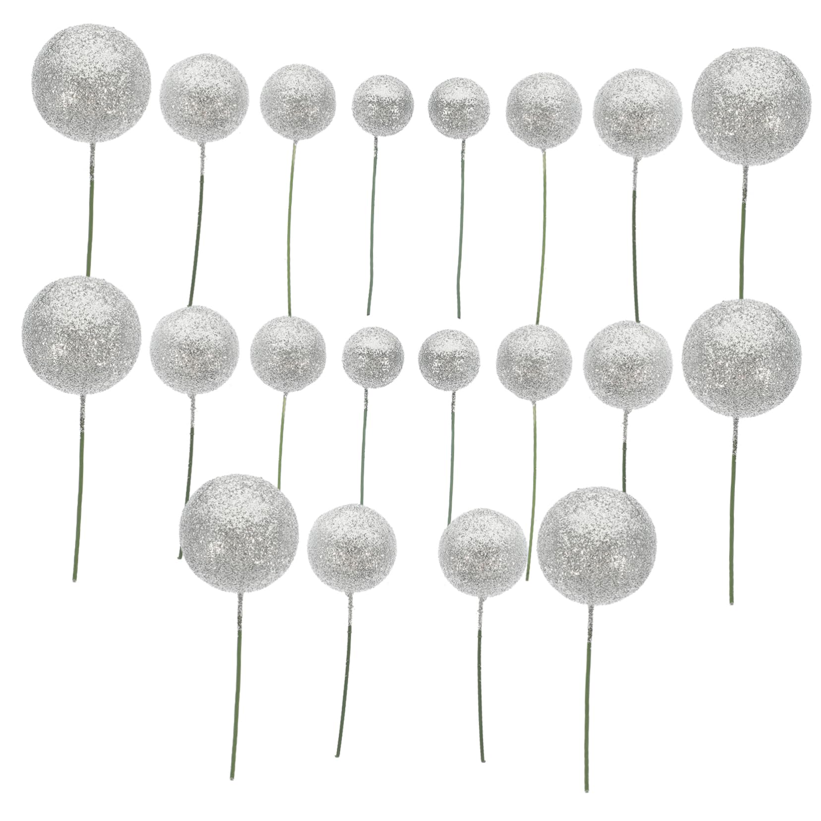Ciieeo Boules Décoratives pour Gâteau 20 Pièces en Écume et Fer, Paillettes