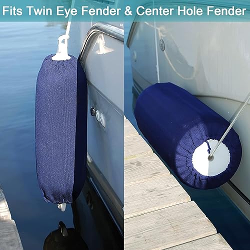 Miniatura 3 de XMK Fundas para guardabarros de barco, paquete de 3, paquete de 4, 6 fundas para guardabarros marinos, 6 x 18 pulgadas, 8 x 22 pulgadas, 9 x 26