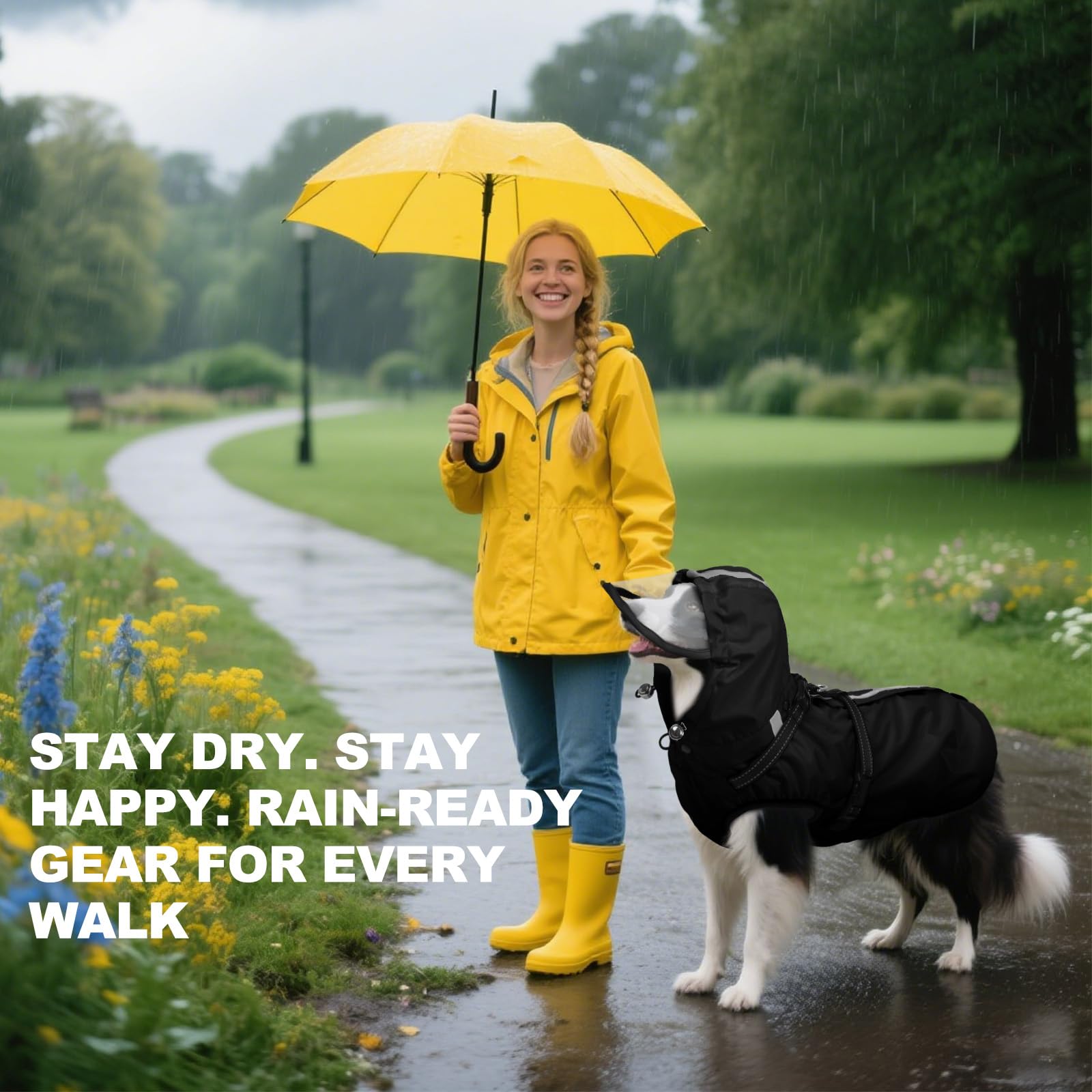 Dog Raincaot, chaqueta impermeable para perro con arnés ajustable