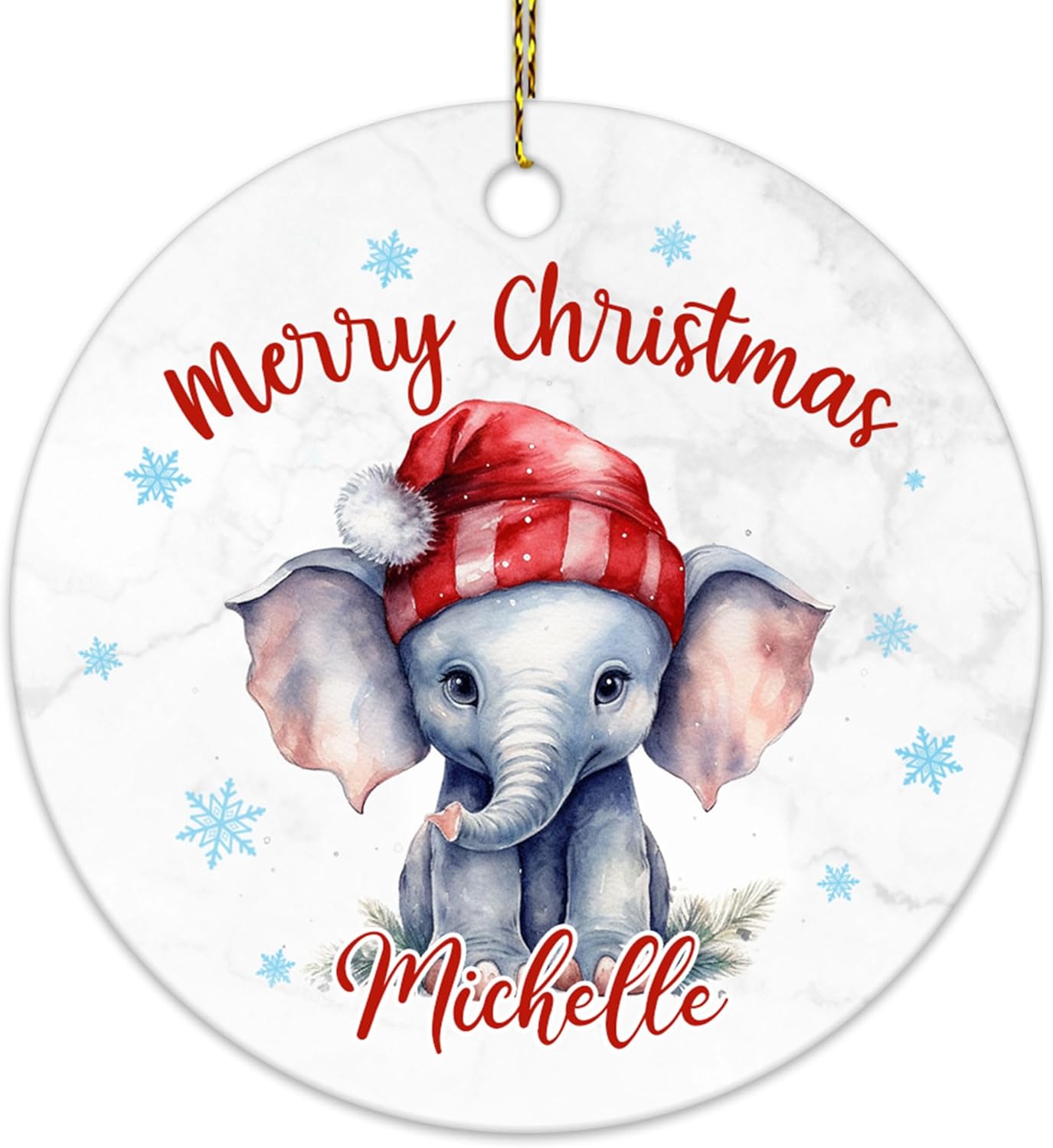 Hyturtle Personalized Christmas Ornament Gifts for Elephant