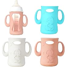 3Pack Silicone Sleeves for Pigeon Baby Bottles 8.1oz, Anti Breakage Glass Baby Bottle Holder with Handles