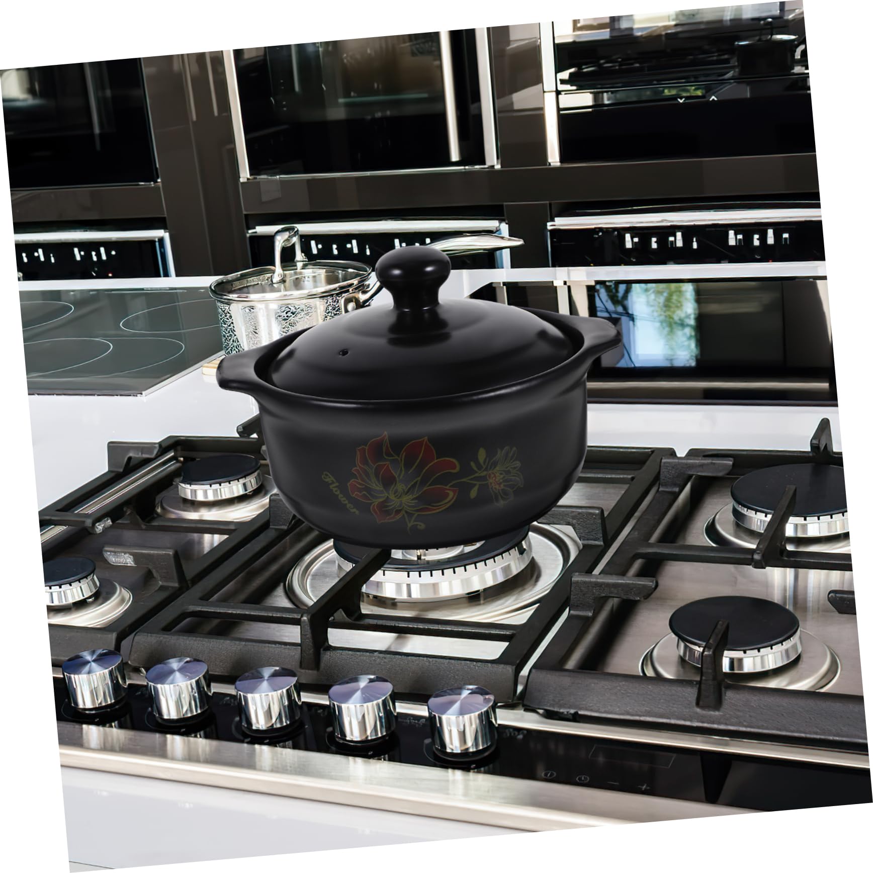 Casseruola in Ceramica Nera da 1600ml per Cottura Domestica