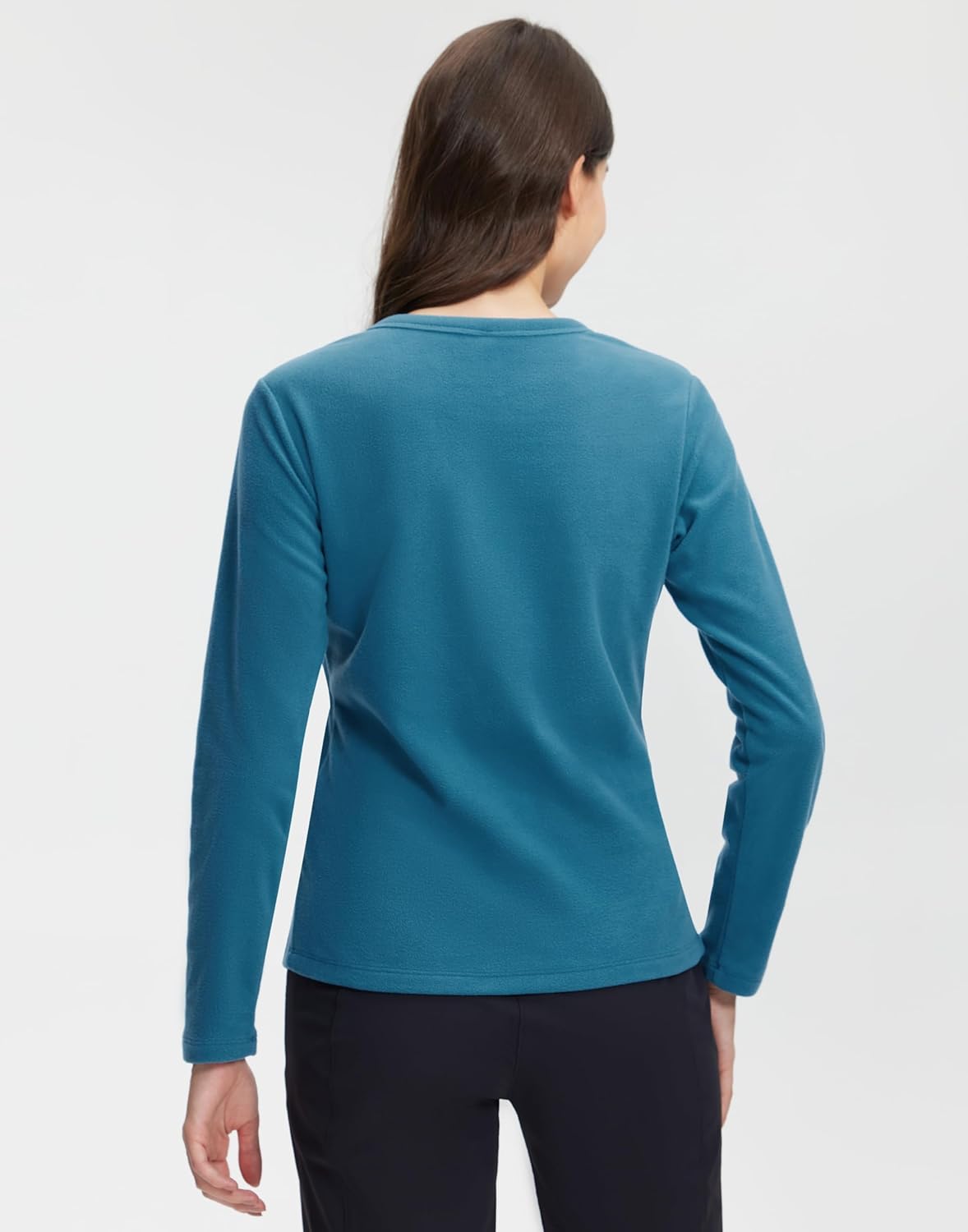 Pioneer Camp Women's Fleece Shirts Long Sleeve Base Layer Running Shirt, Thermal Top Crew Neck Base Layer for Winter - Image 3