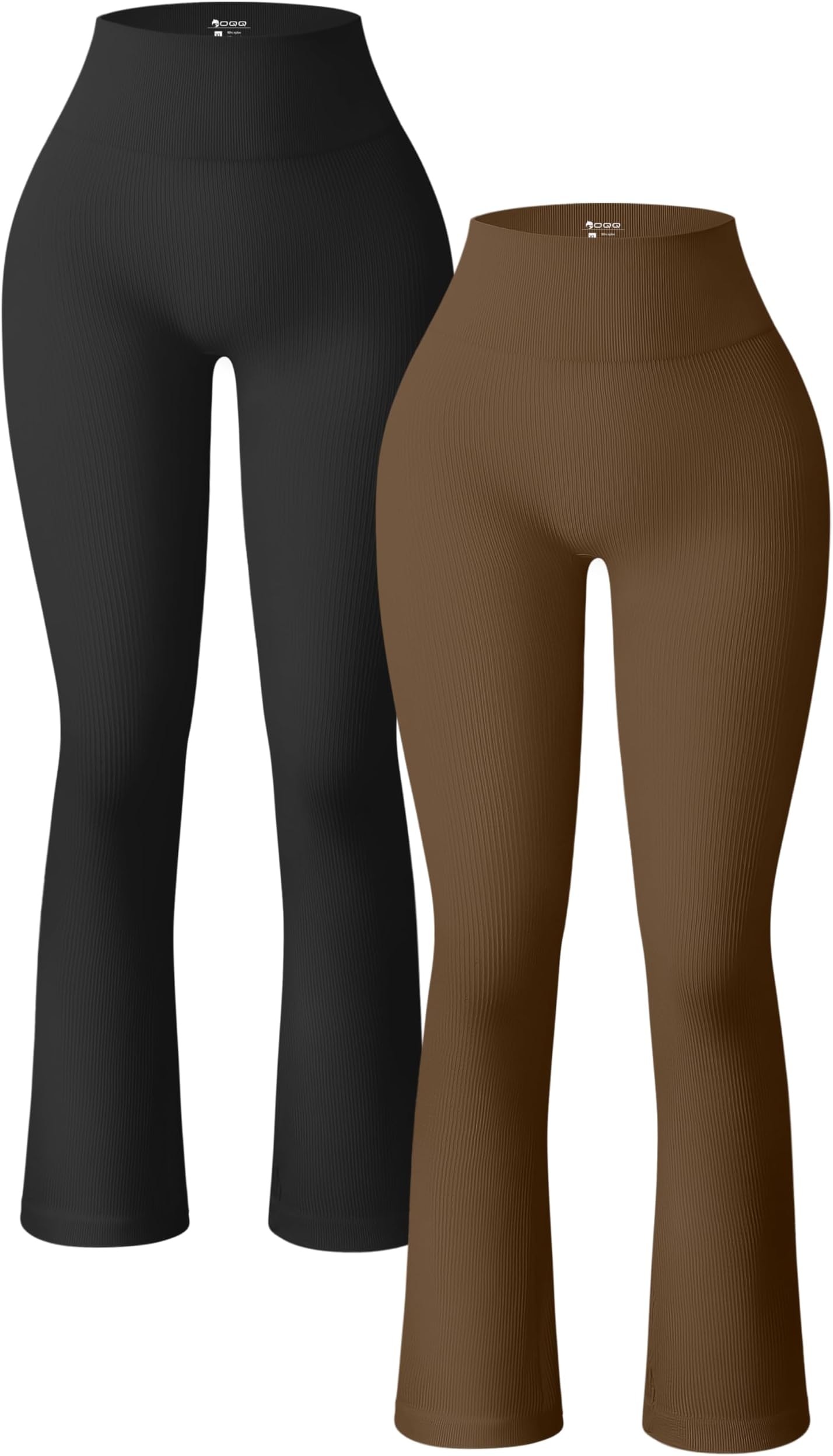 Women's 2 Piece Yoga Pants Ribbed Seamless Workout High Waist Bell Bottoms Flare Leggings