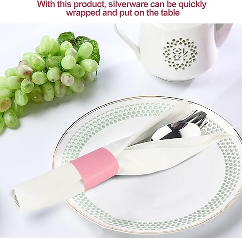 Vista 84 de Germiwipe Servilleteros del Día de San Patricio, servilleteros de papel autoadhesivos, bandas de cubiertos (verde Huntre-500 piezas)