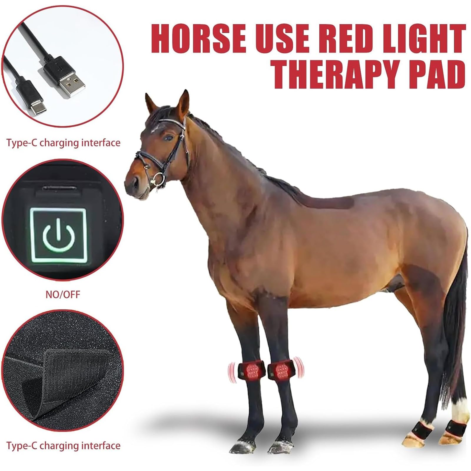 Dispositivo portatile luce rossa LED per terapia dello zoccolo cavallo