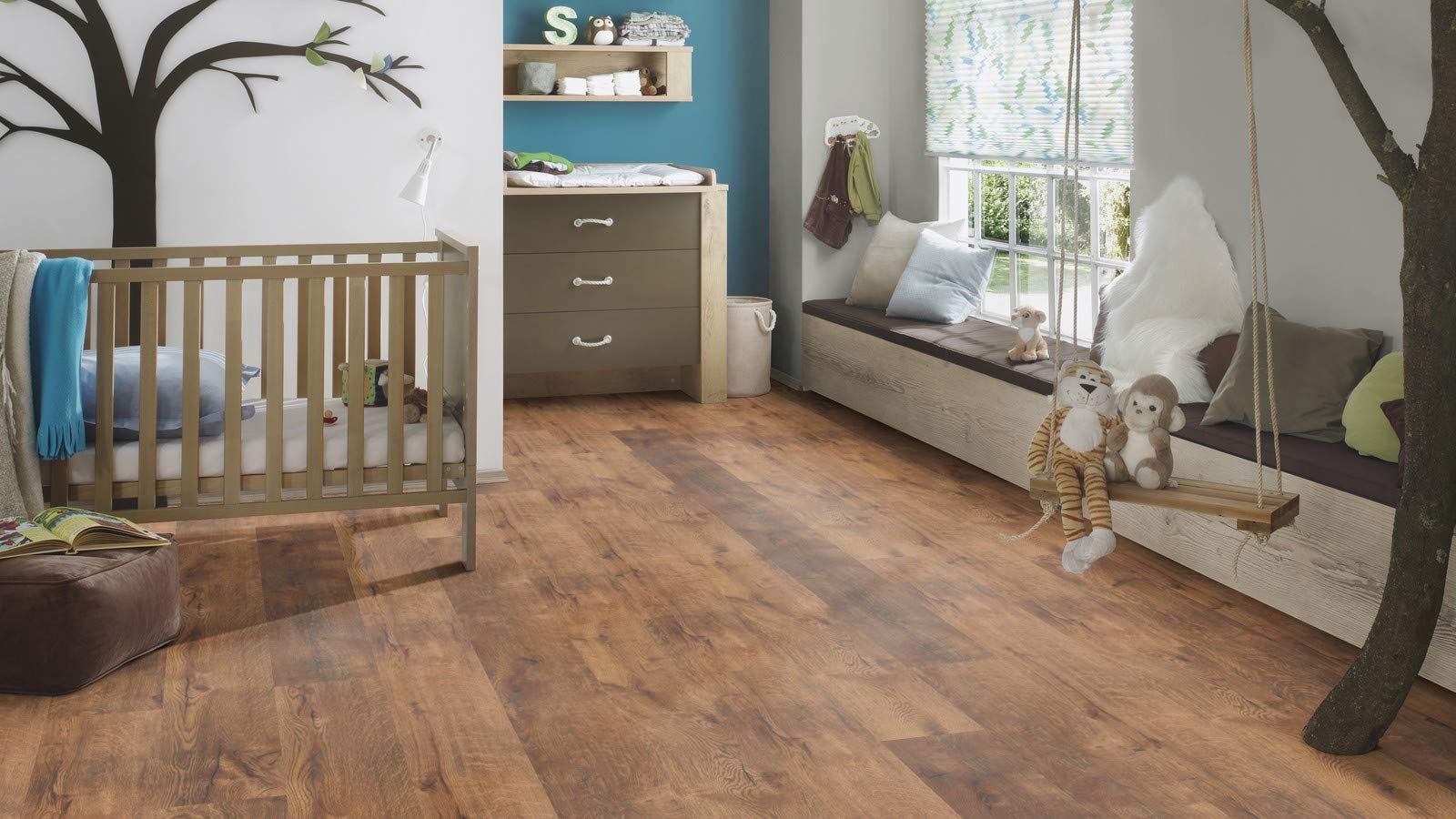 Laminatboden TRECOR® Classic 7 mm Stark, Klicksystem, NK AC3/31 - Garantie 15 Jahre - Format: 1285 x 190 mm - Fußbodenheizung geeignet - Sie kaufen 1 m² (Laminatboden | 1 m², Trend Oak Dark)