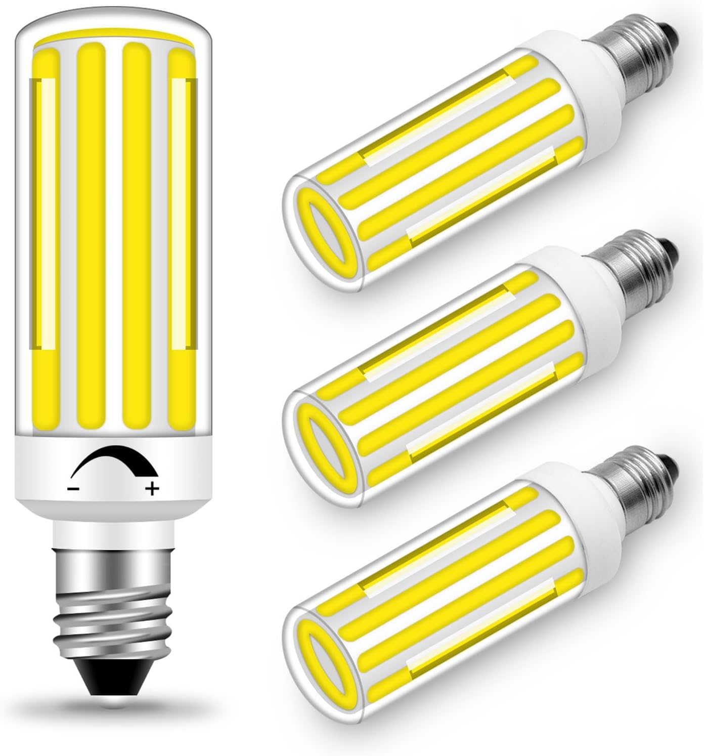 E11 LED Bulb 75W 120V Dimmable 7W E11 Light Bulbs 6000K Daylilght White for Ceiling Fan,Bathroom Light Equivalent 60 Watt 70W T3 T4 Mini Candelabra Base 4Pack