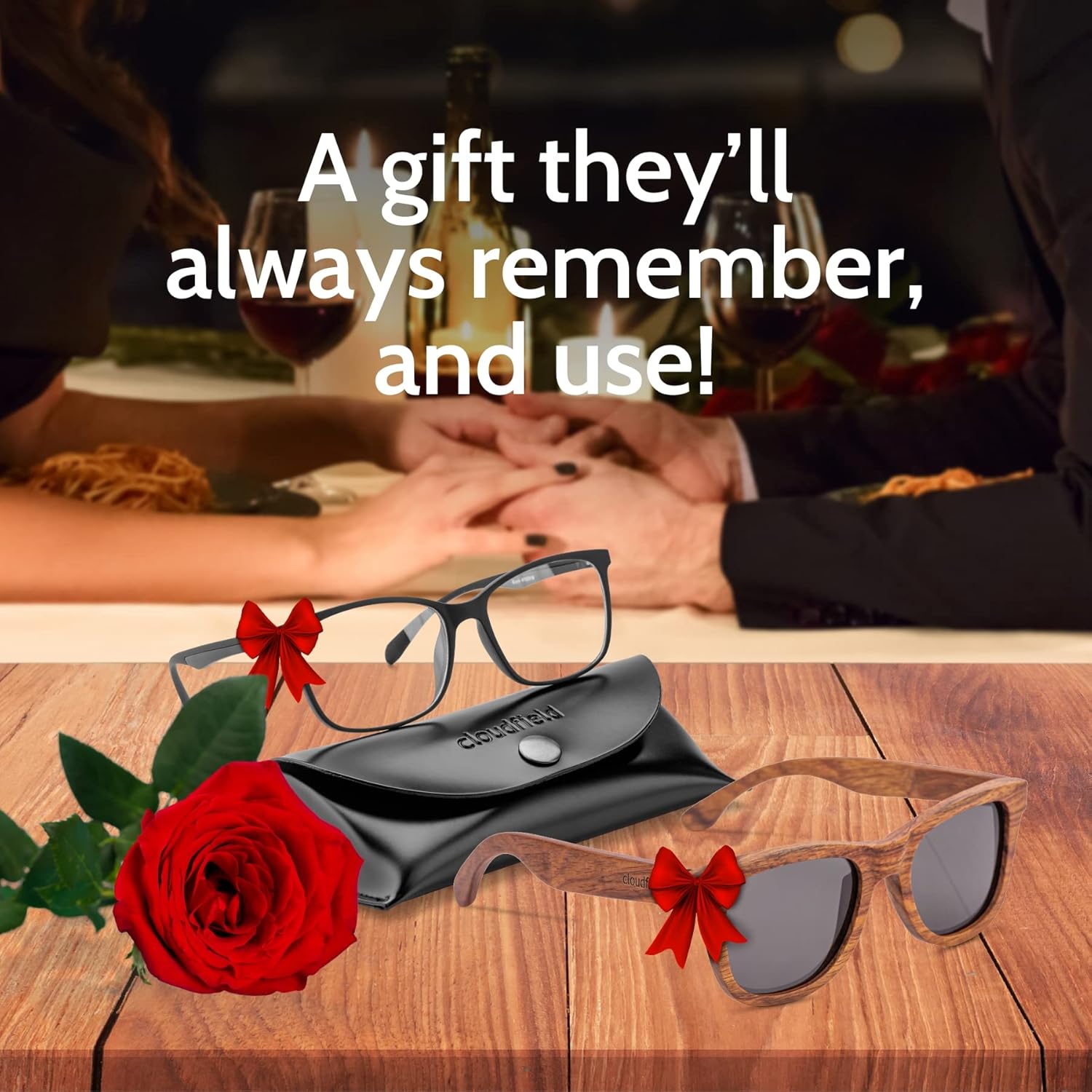 Miniatura 3 de Cloudfield Wood Frame Sunglasses for Men and Women with 9-Layer Polarized Lenses and Double Layer of UV Blocking Coating