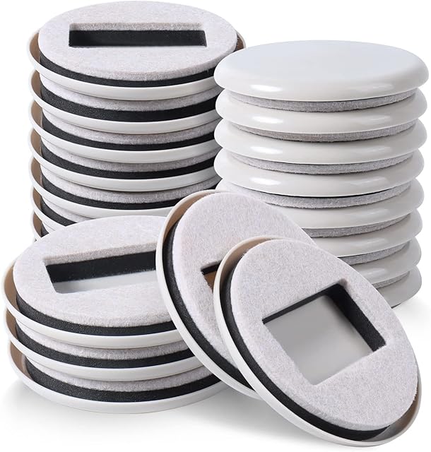 15 Pack Furniture Sliders, Round Furniture Moving Slider and castor sliders - caster cups to protect carpet, Black- MAYZOLOP